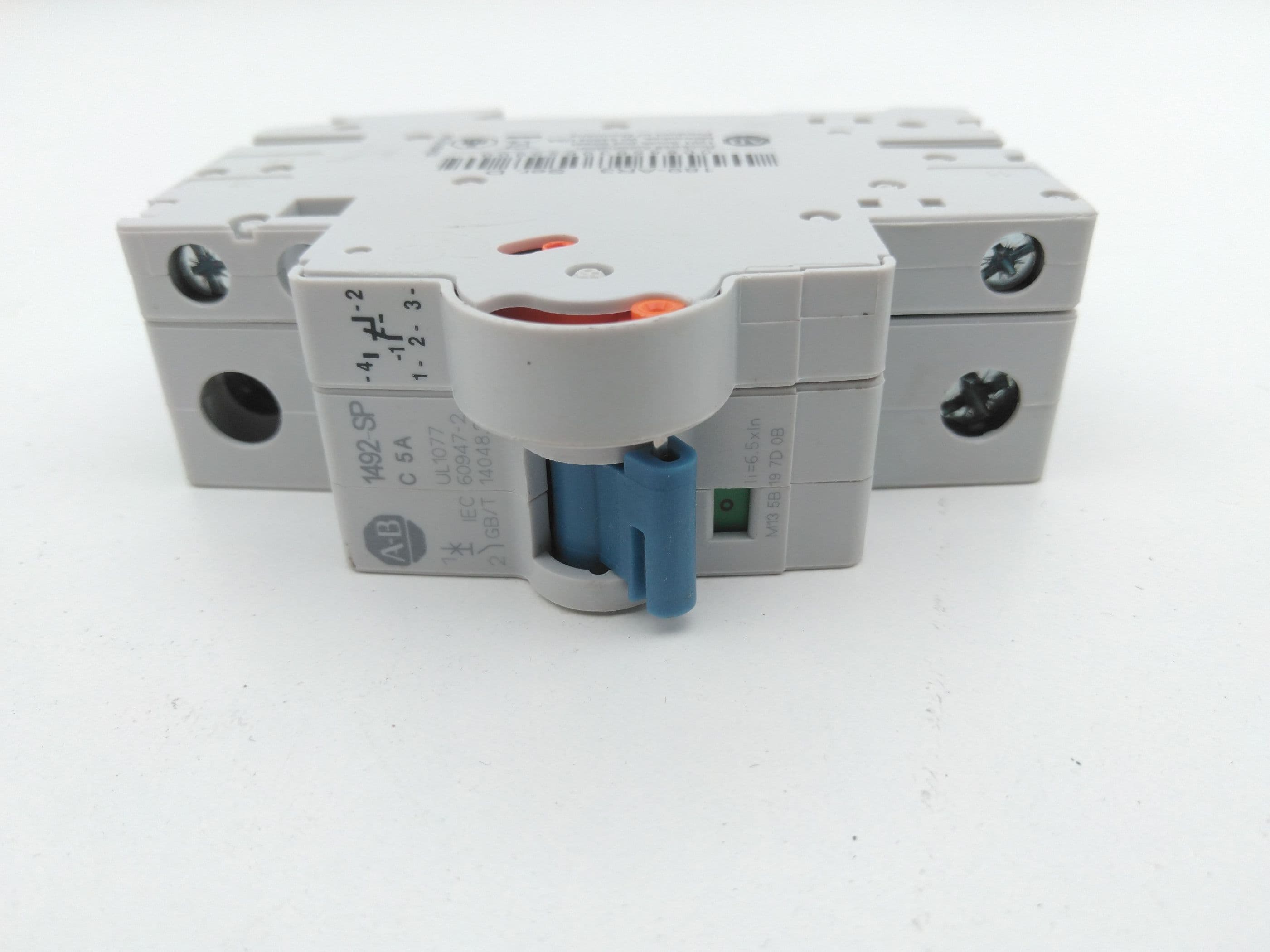 Allen-Bradley 1492-SPM1C050 Miniature Circuit Breaker 5A w/189-AR3 Aux Contact