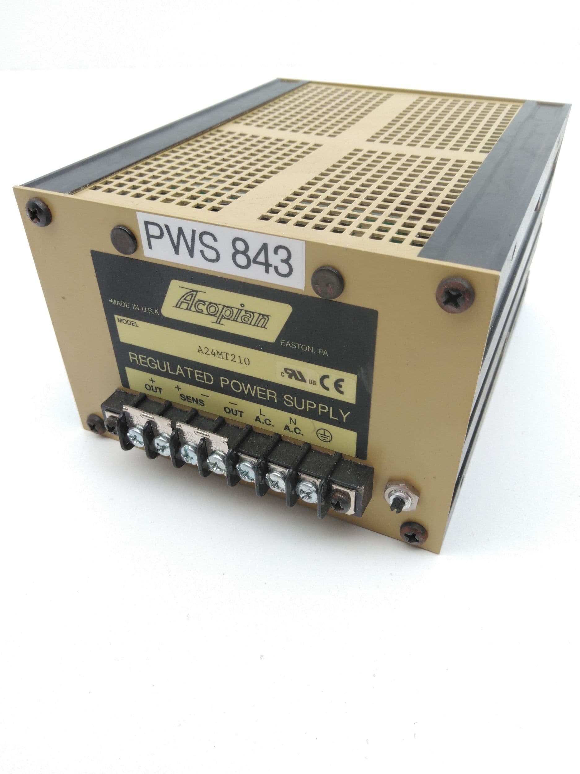 Acopian A24MT210 Regulated Power Supply In: 105-125V Out: 24V 2.1A