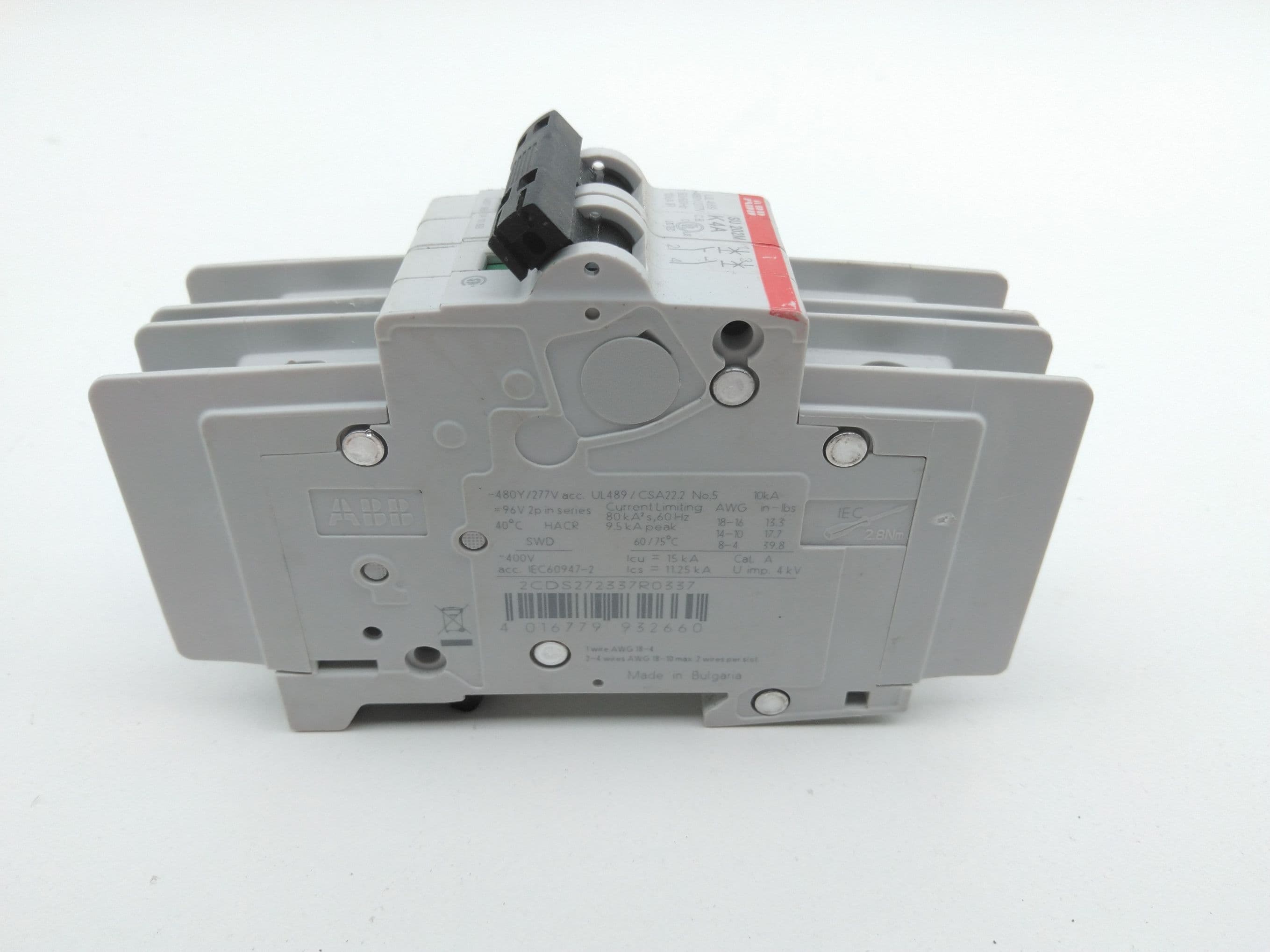 ABB SU 202M K4A Circuit Breaker, 4A, 2P, 277/480VAC