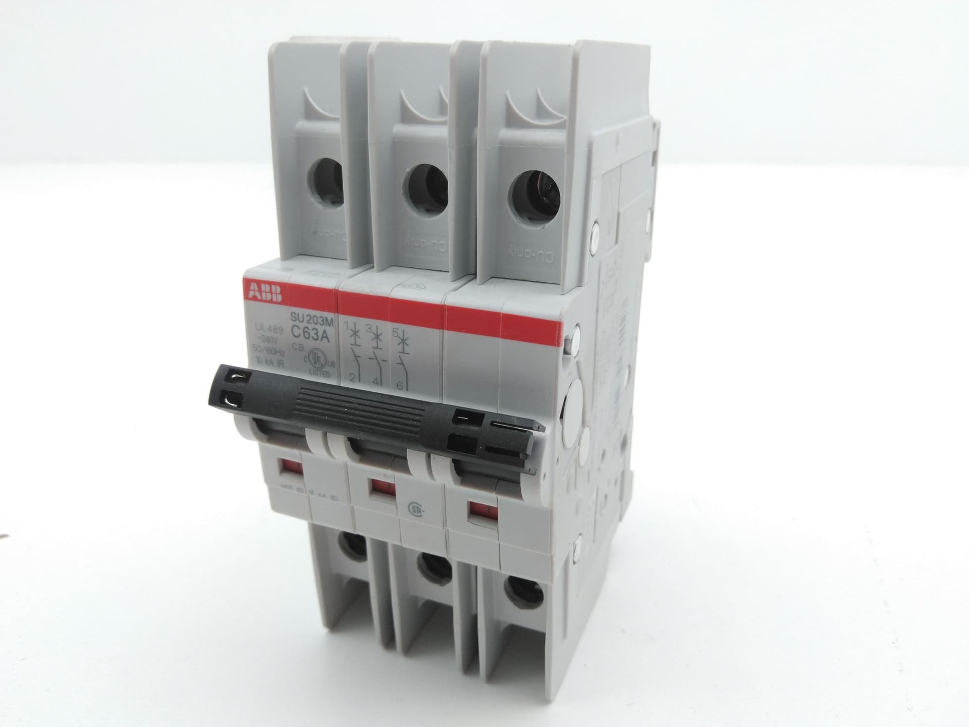 ABB SU203M C63A Circuit Breaker, 63A, 3P, 277/480VAC