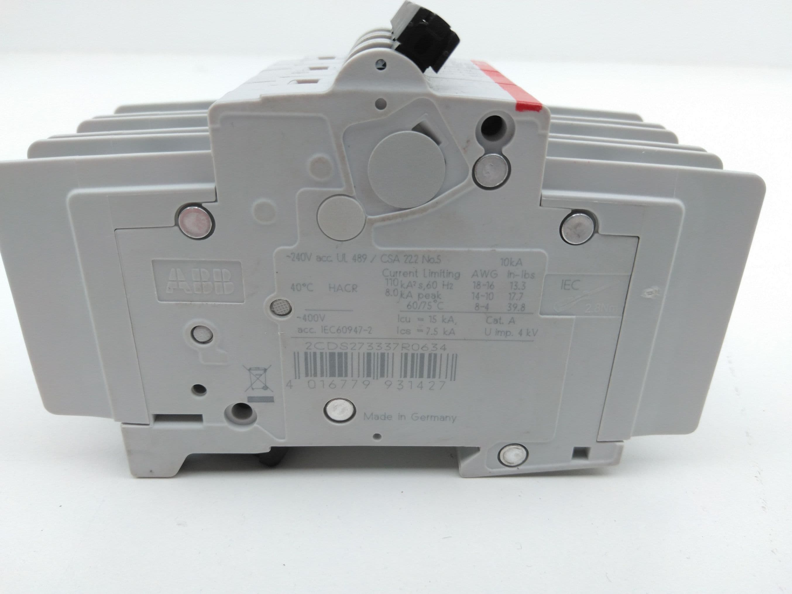 ABB SU203M C63A Circuit Breaker, 63A, 3P, 277/480VAC