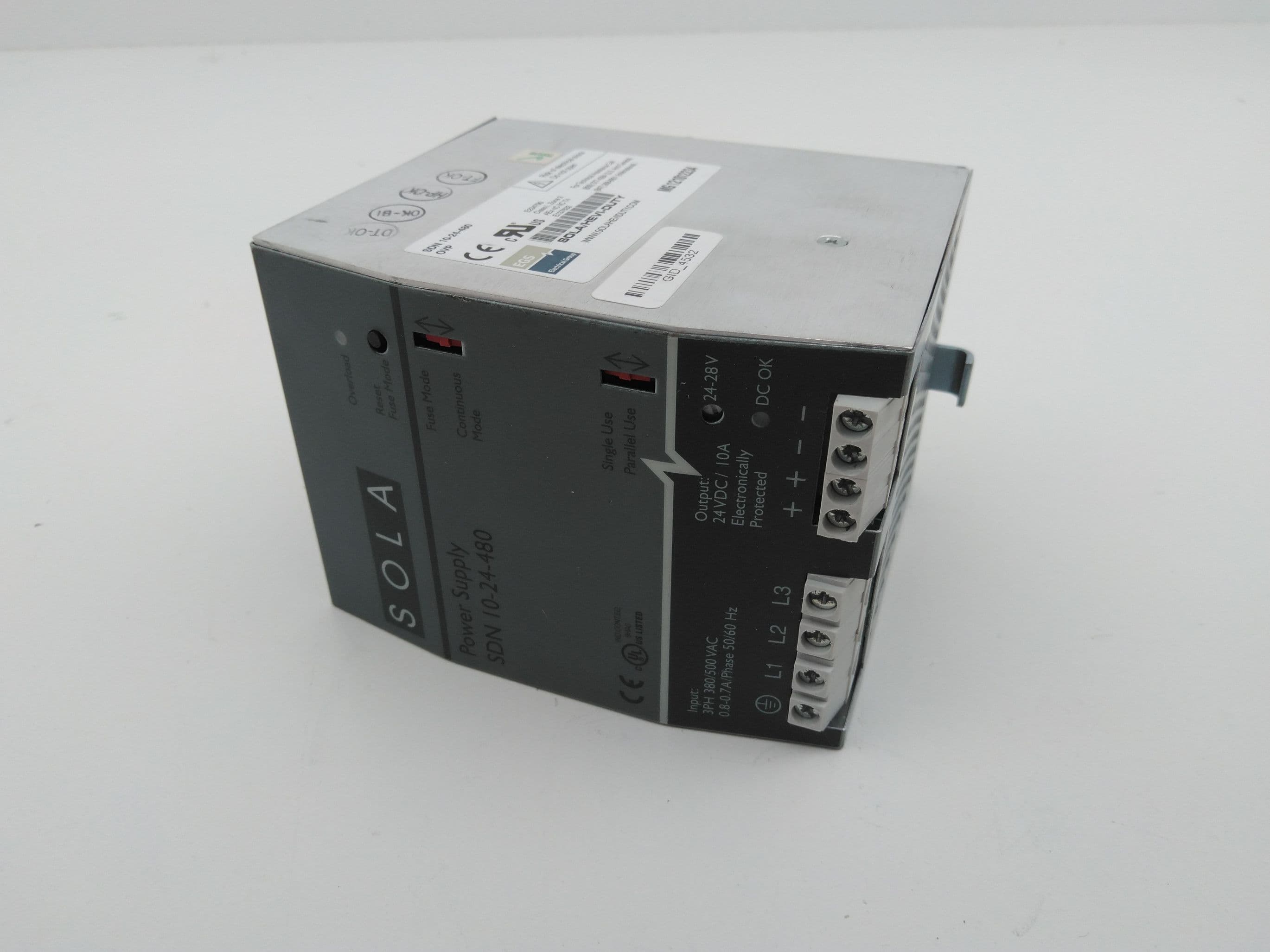 Sola SDN 10-24-480 Power Supply 24VDC 10A