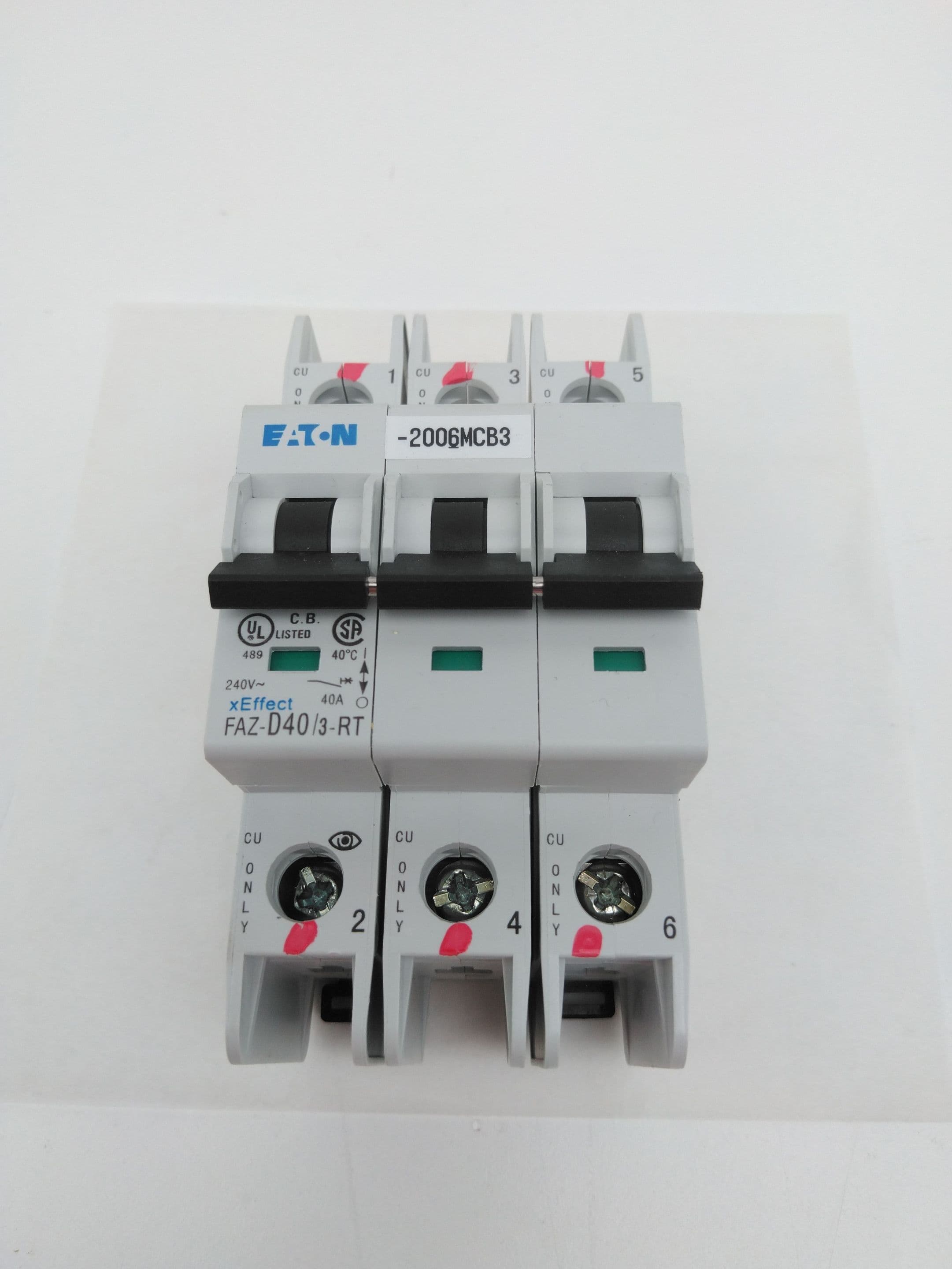 Eaton FAZ-D40/3-RT Circuit Breaker, 3 Pole, 40 Amp
