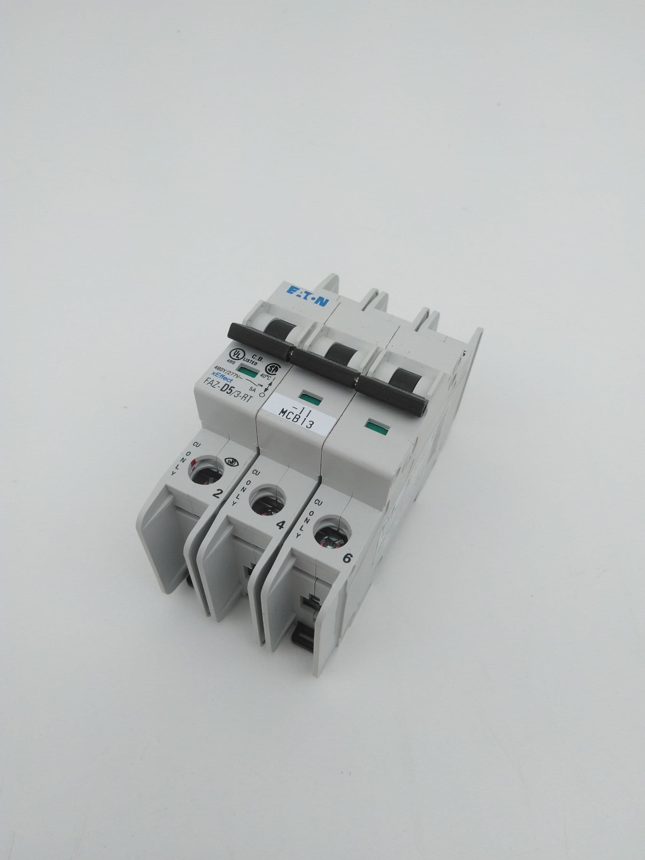 Eaton FAZ-D5/3-RT Circuit Breaker, 3 Pole, 5A