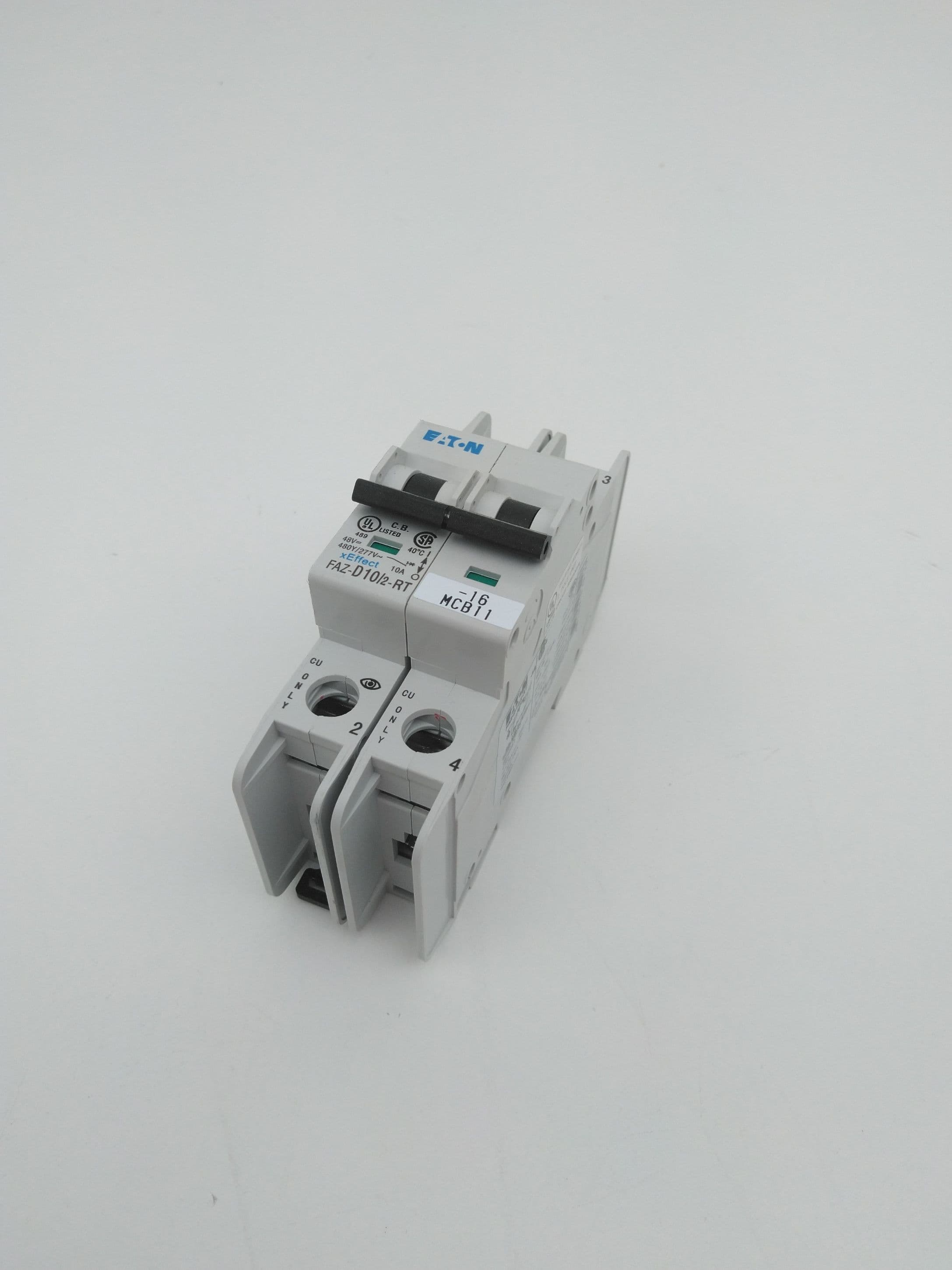 Eaton FAZ-D10/2-RT Circuit Breaker, 10A, 2 Pole, 480Y/277VAC