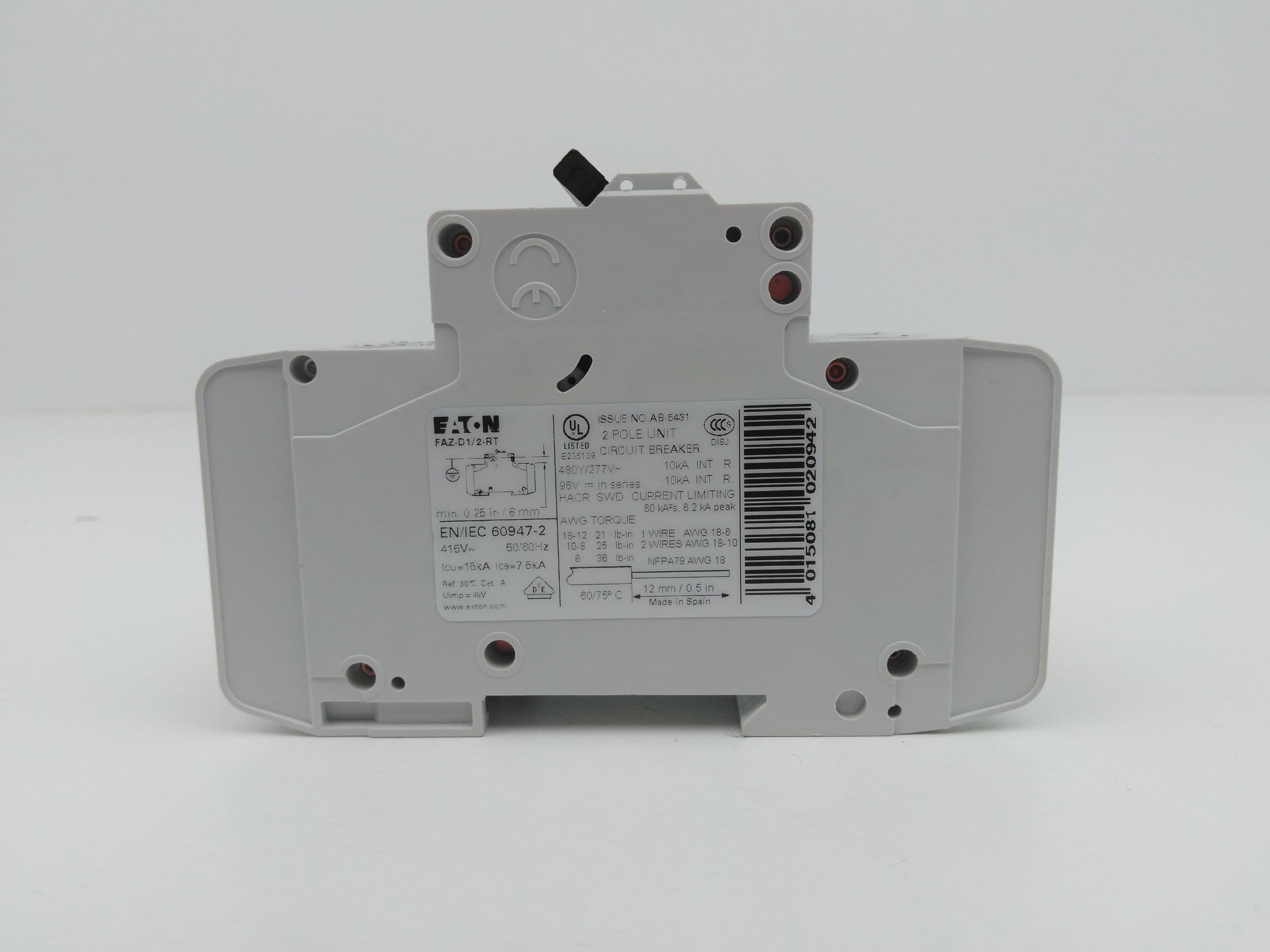 Eaton FAZ-D1/2-RT Circuit Breaker, 1A, 2 Pole