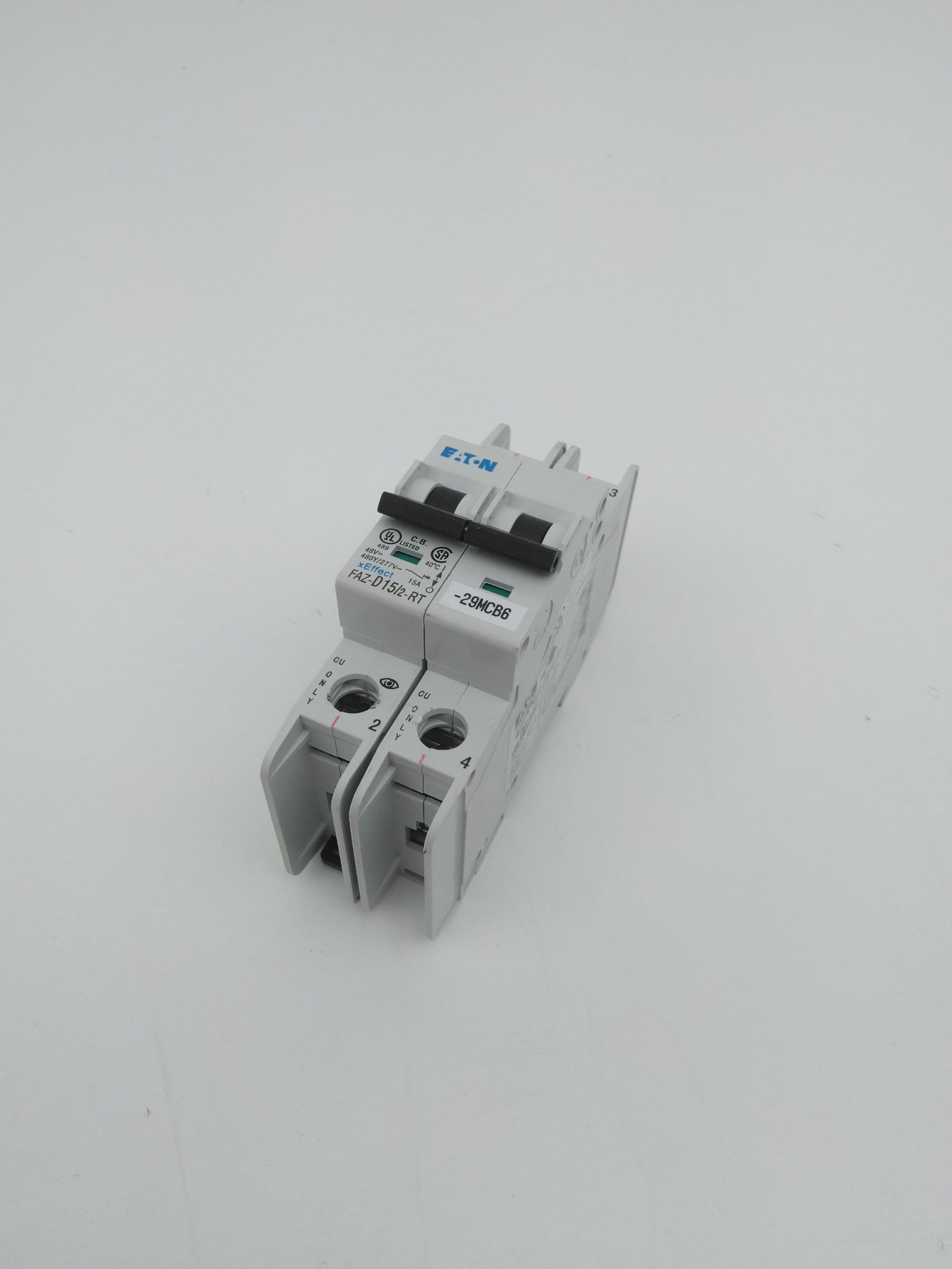 Eaton FAZ-D15/2-RT Circuit Breaker, 2 Pole, 15 Amp