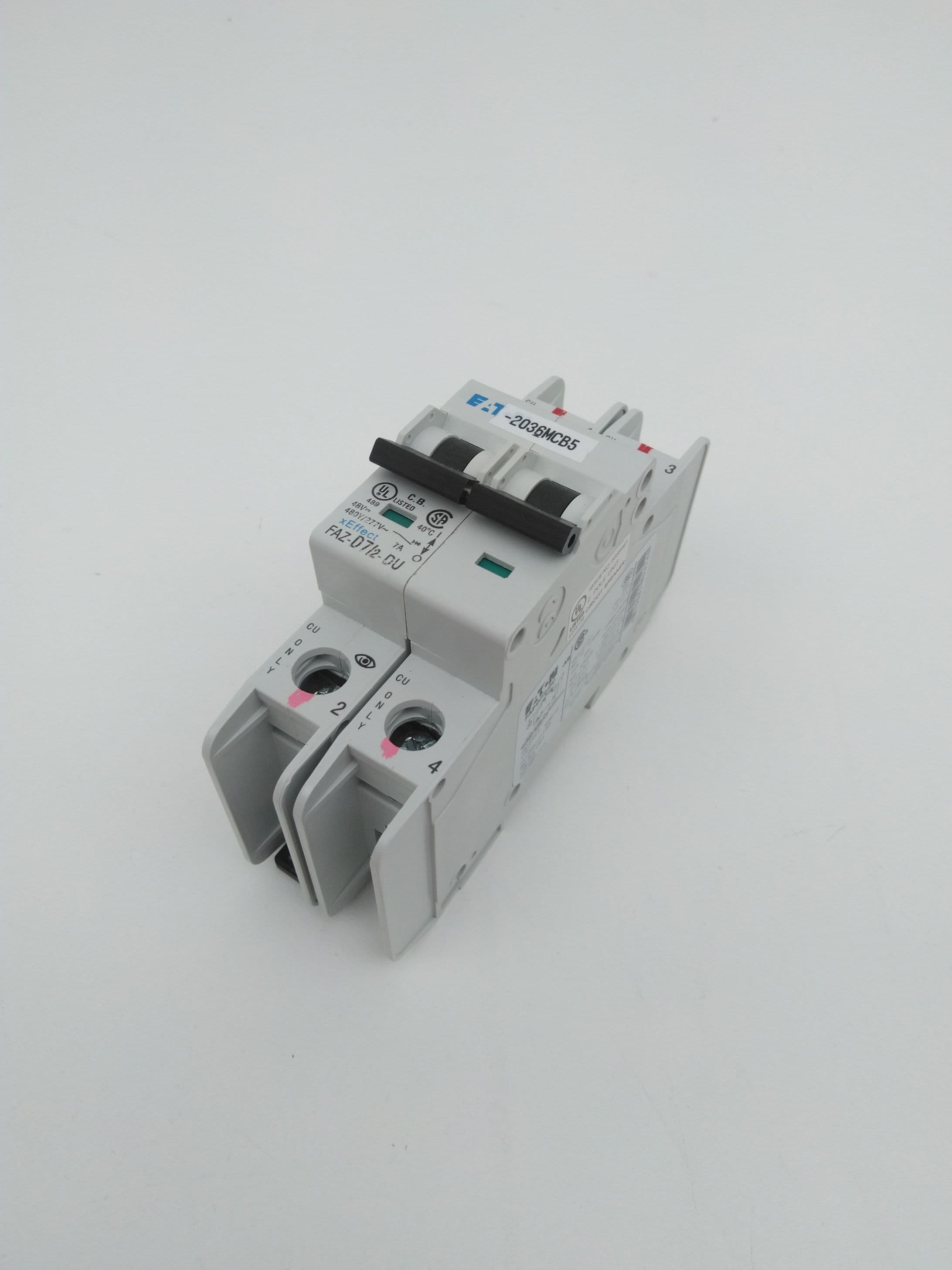 Eaton FAZ-D7/2-DU Circuit Breaker, 7A, 2 Pole