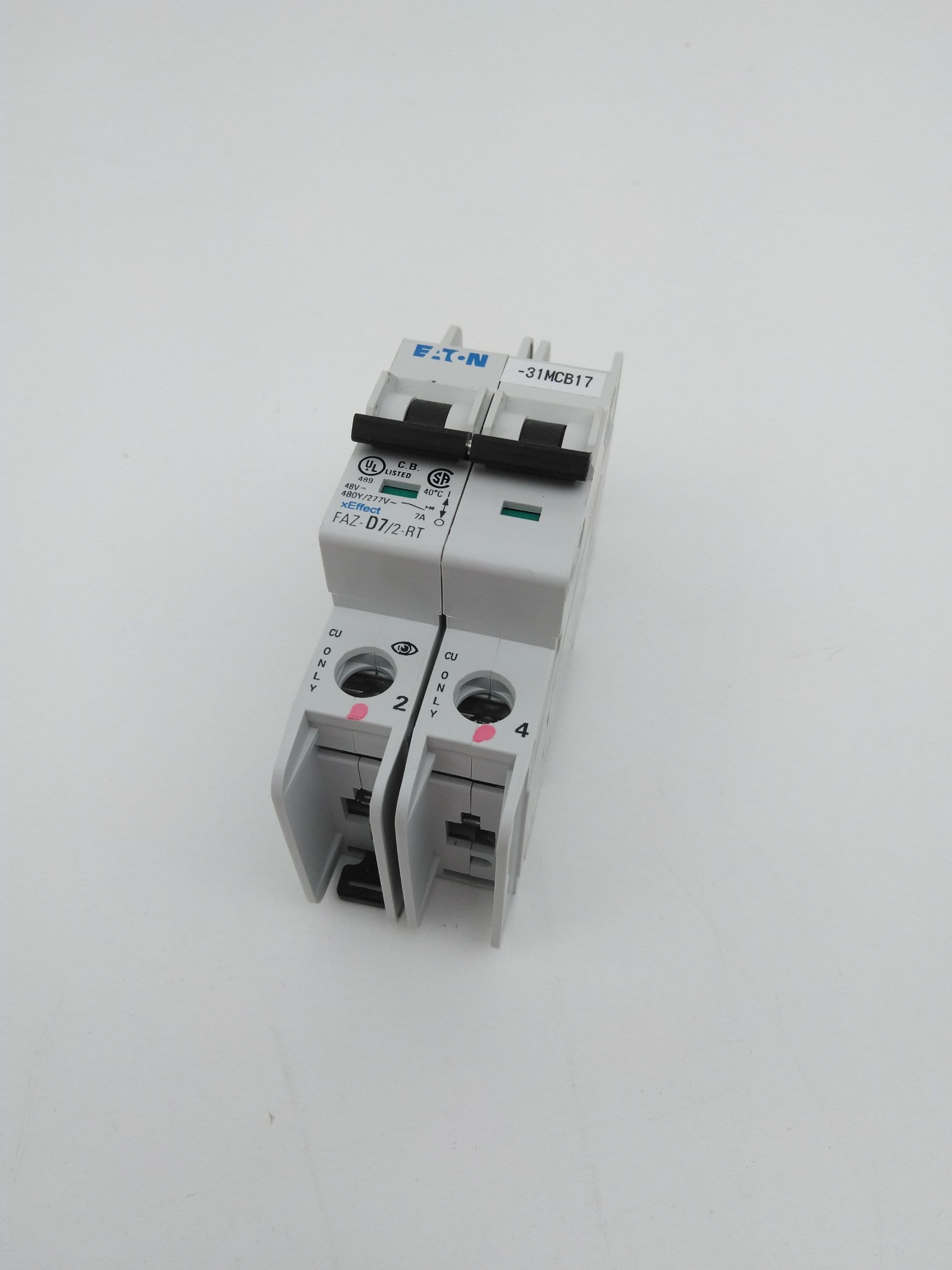Eaton FAZ-D7/2-RT Circuit Breaker, 7A, 2 Pole
