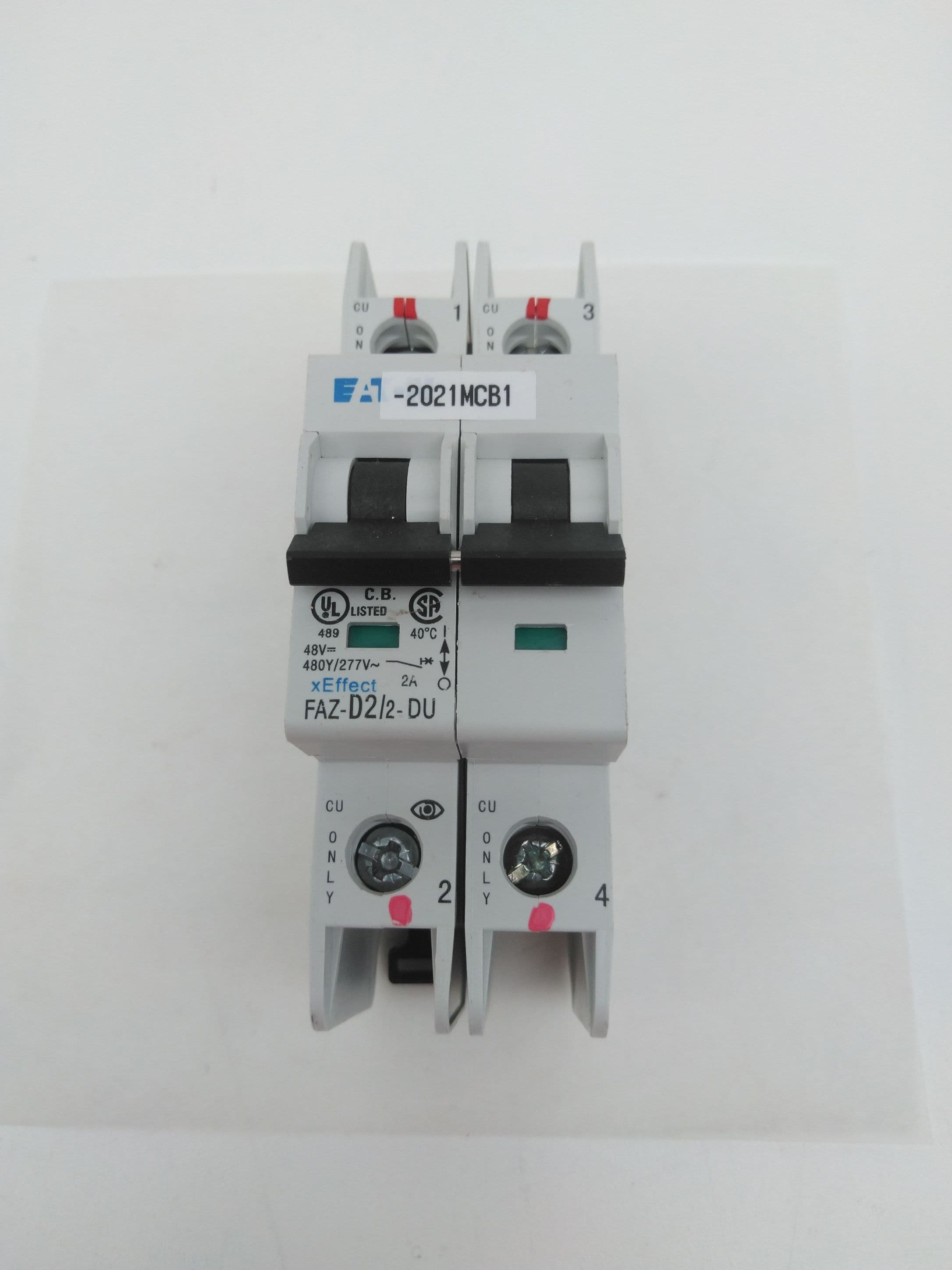 Eaton FAZ-D2/2-DU Circuit Breaker, 2A, 2 Pole