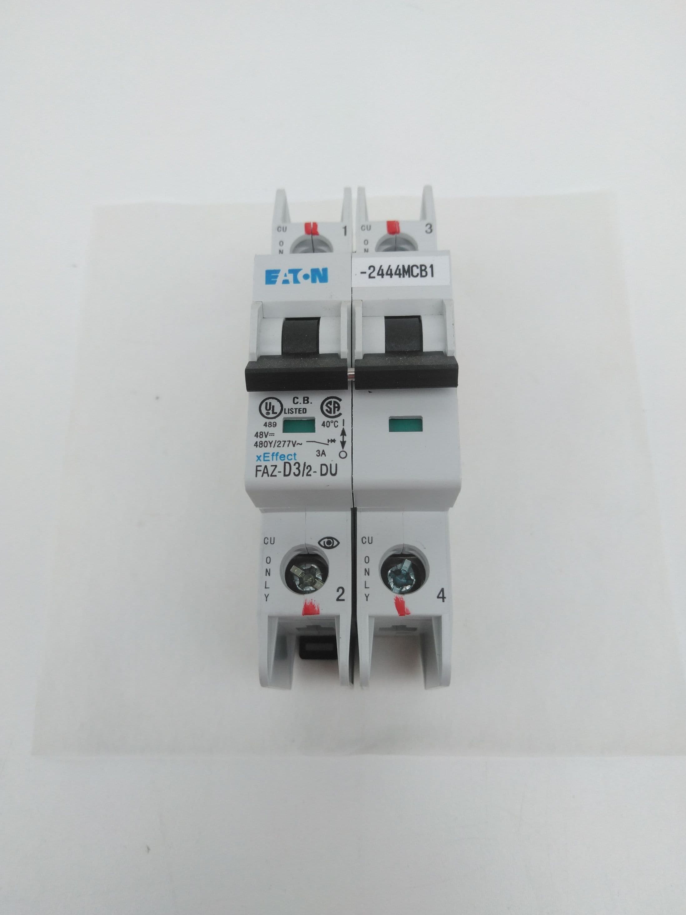 Eaton FAZ-D3/2-DU Circuit Breaker, 2 Pole, 3A