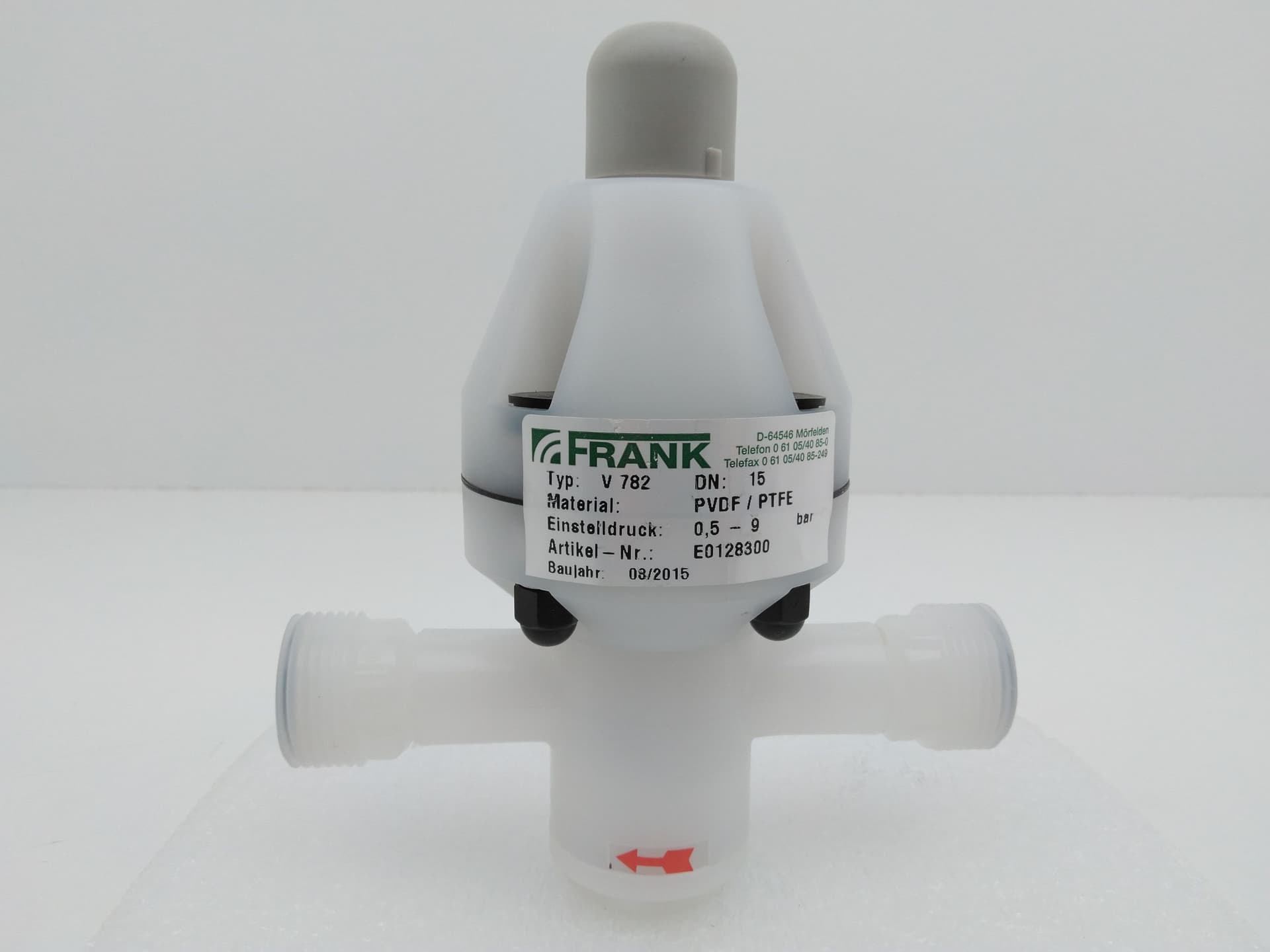 Frank V 782 Pressure Reducer DN:15, PVDF/PTFE, 0,5-9 Bar