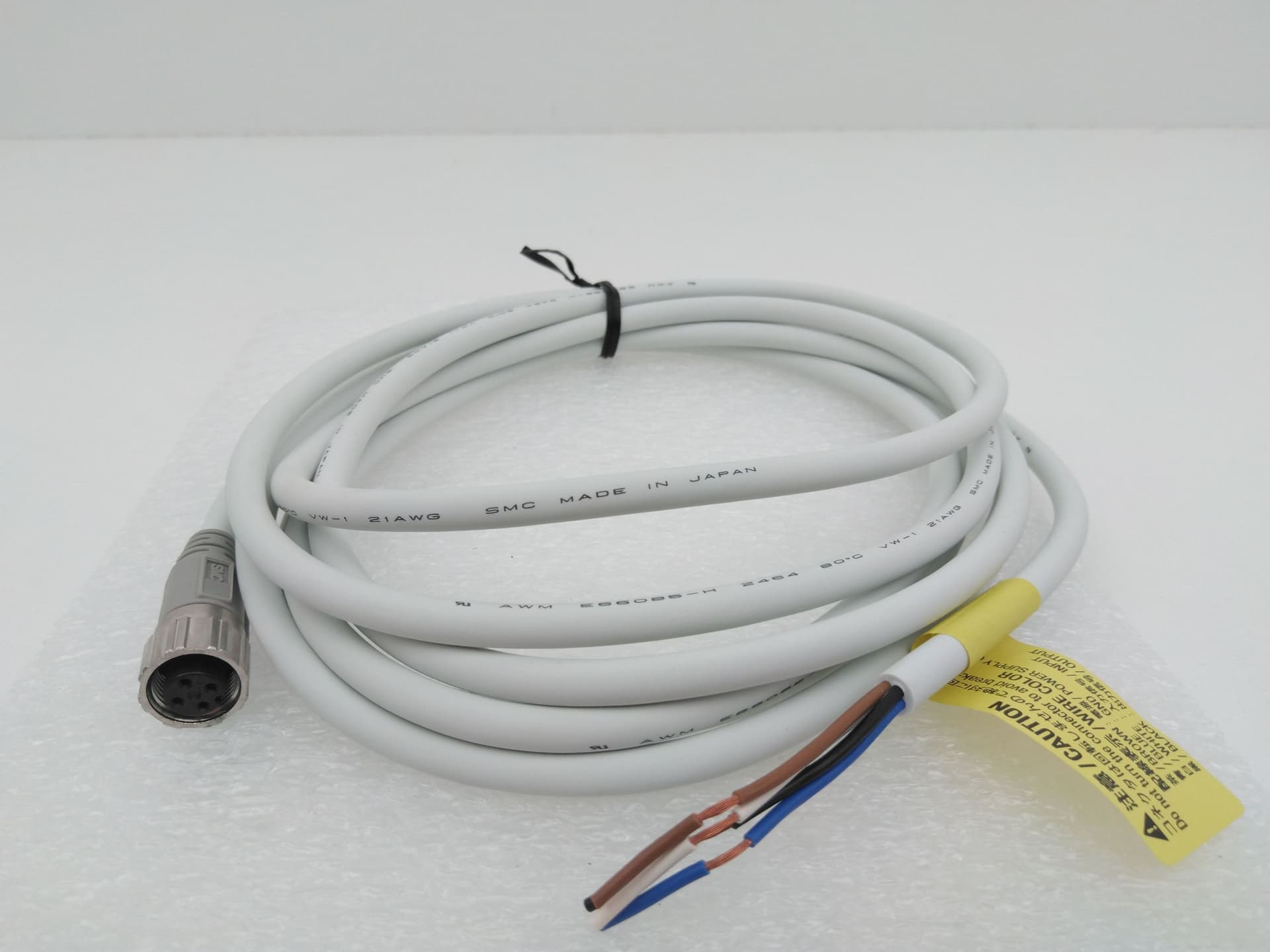 SMC AWM E66085-H 2464 Cable Assembly, 12M, 4 Pin, 21AWG, Cut-end, 9.5’