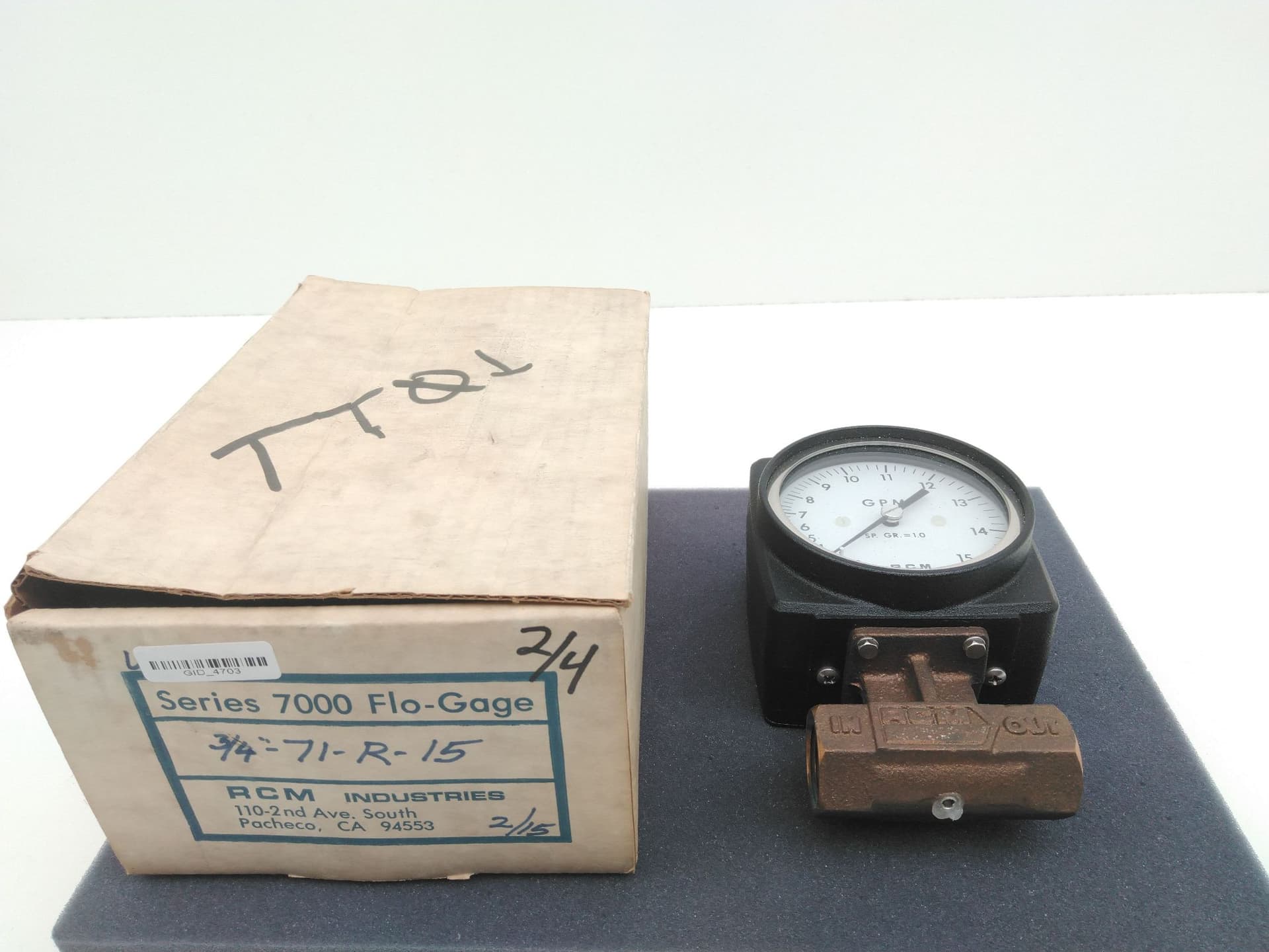 RCM Industries 3/4" -71-R-100 D.P. Flow Meter, 3/4" NPT ,100GPM
