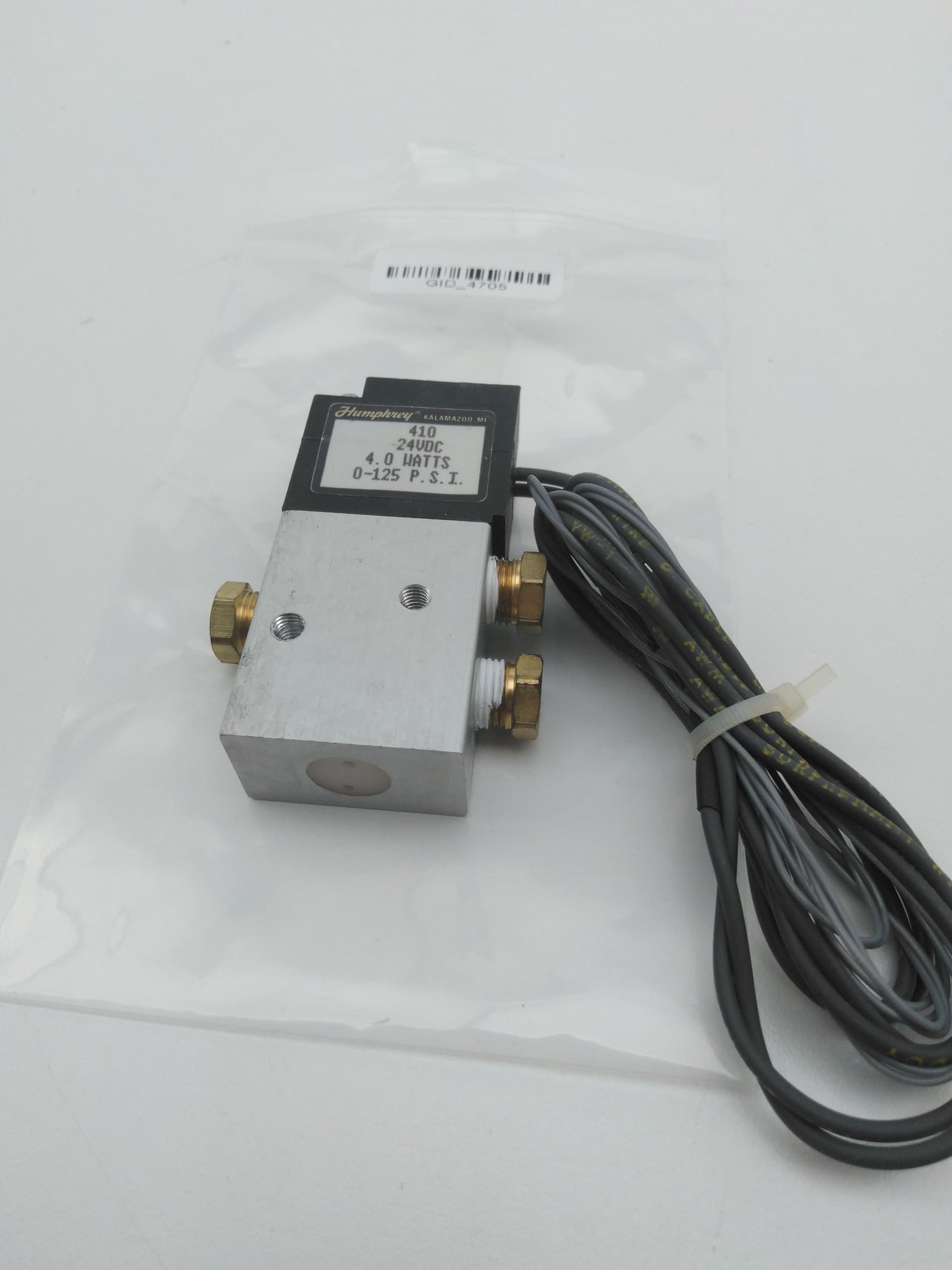 Humphrey 410 Solenoid Valve, 24VDC, 4.0 Watts, 0-125PSI