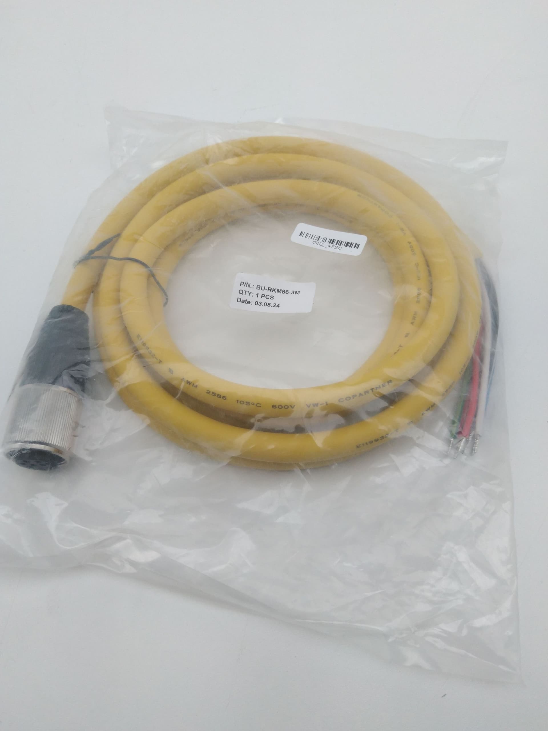 Turck RKM86-3M / BU-RKM86-3M Actuator / Sensor Cable, 8 Pin Connector, 3m