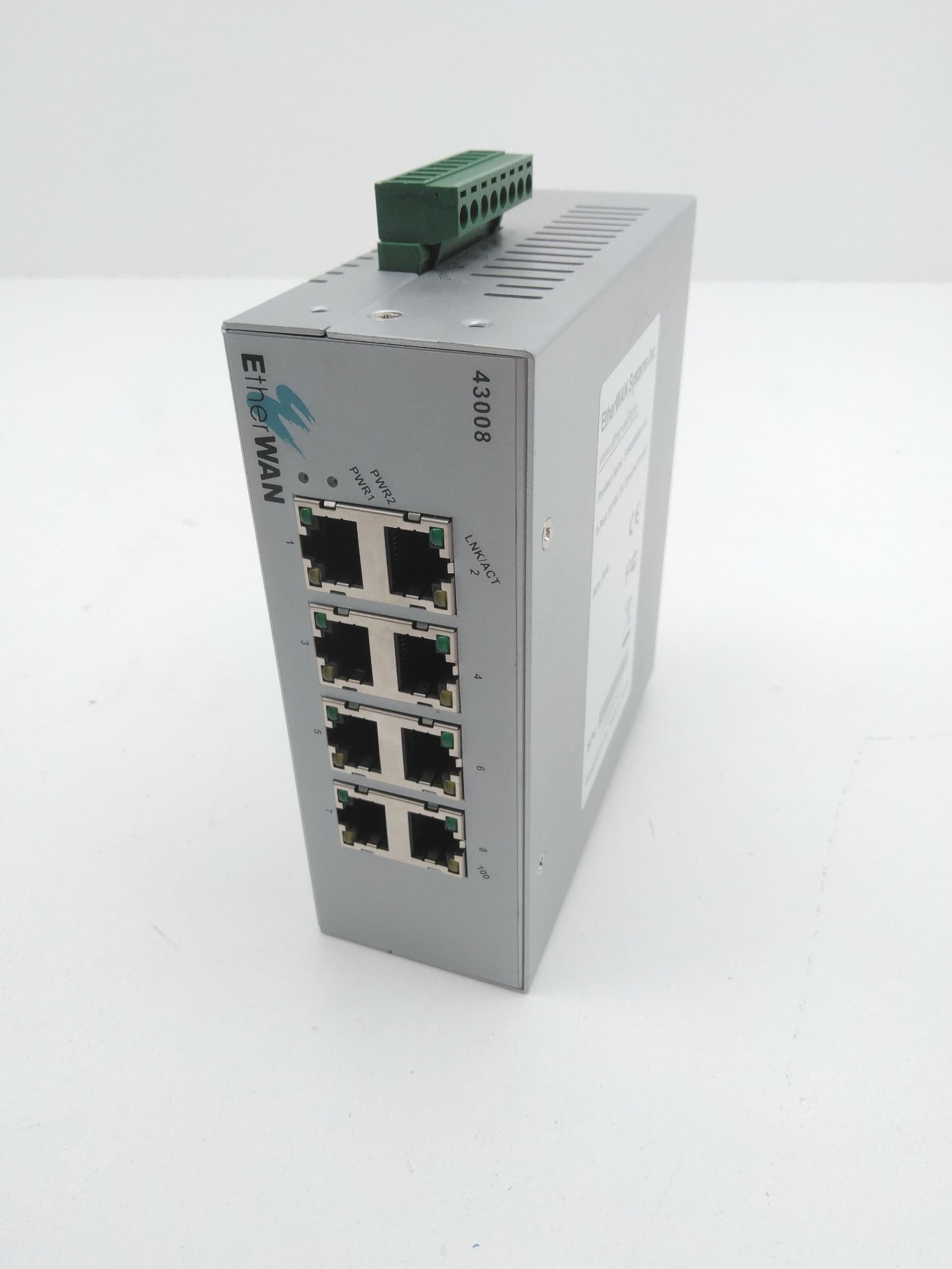EtherWAN Systems EX43008-00-1-A Unmanaged Ethernet Switch 8-Port, 10/100BASE-TX