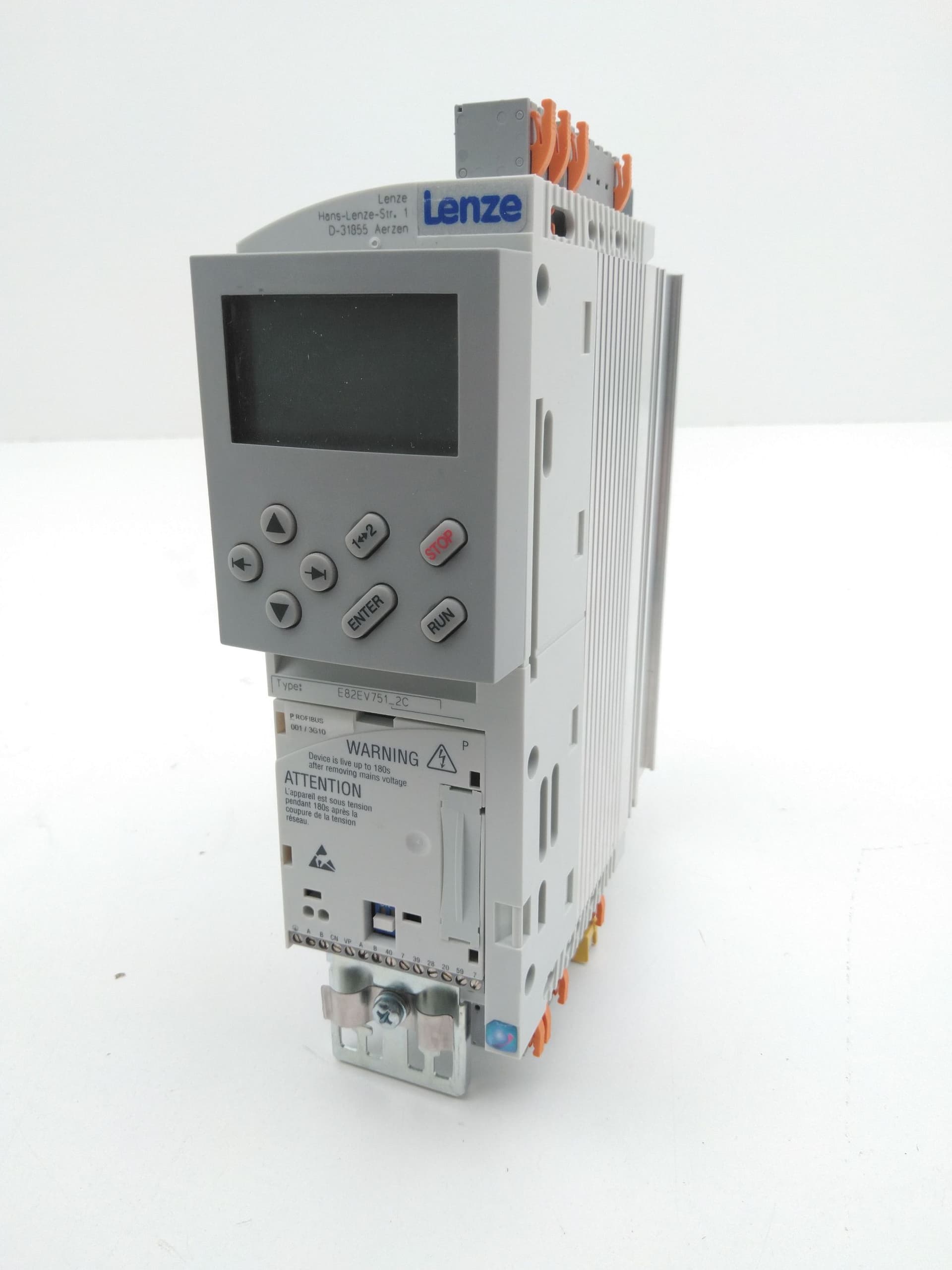 Lenze E82EV751_2C 8200 Vector Frequency Inverter w/ E82ZBC Operator Keypad