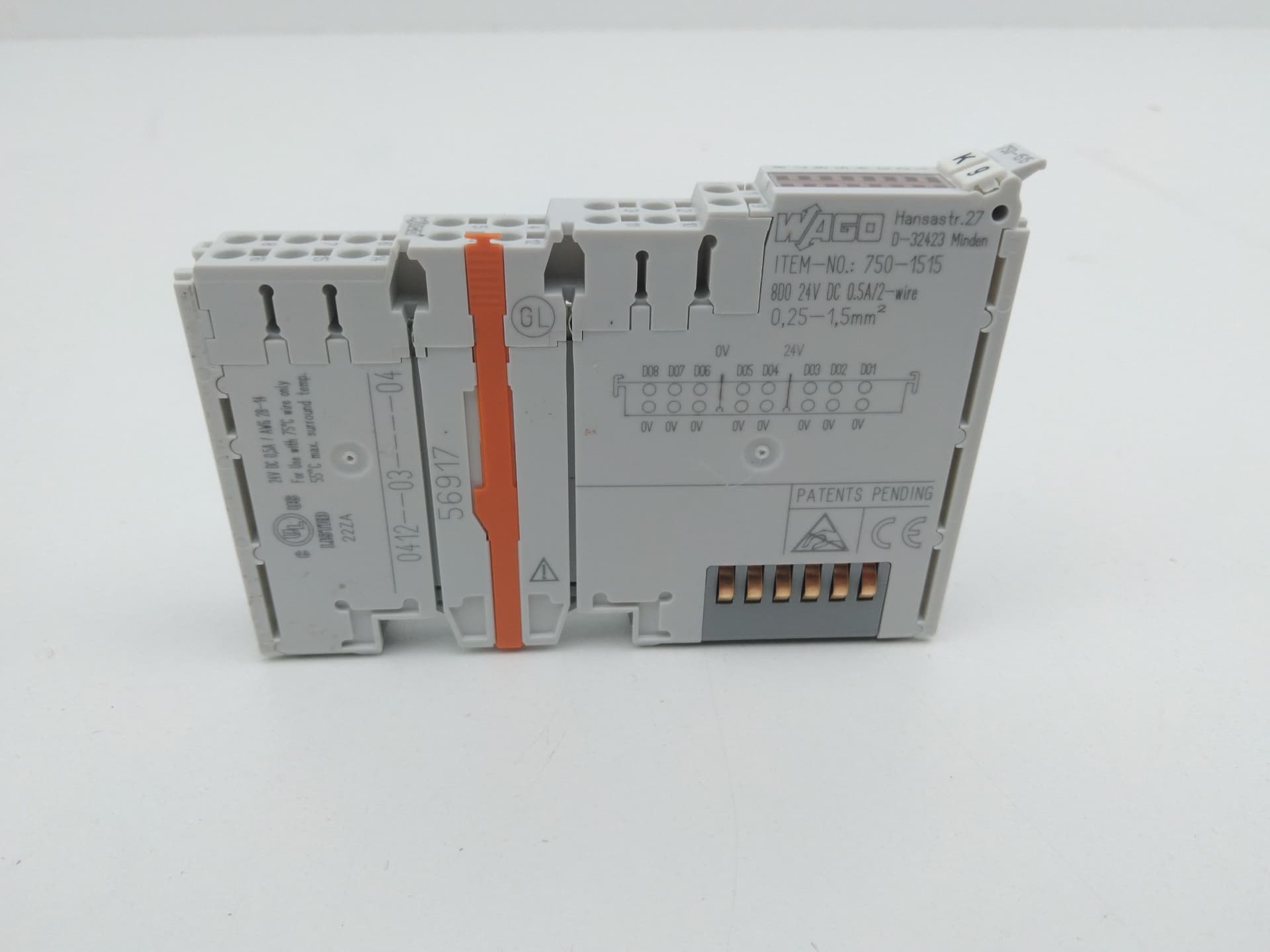 Wago 750-1515 8-Channel Digital Output Module, 24VDC, 0.5A
