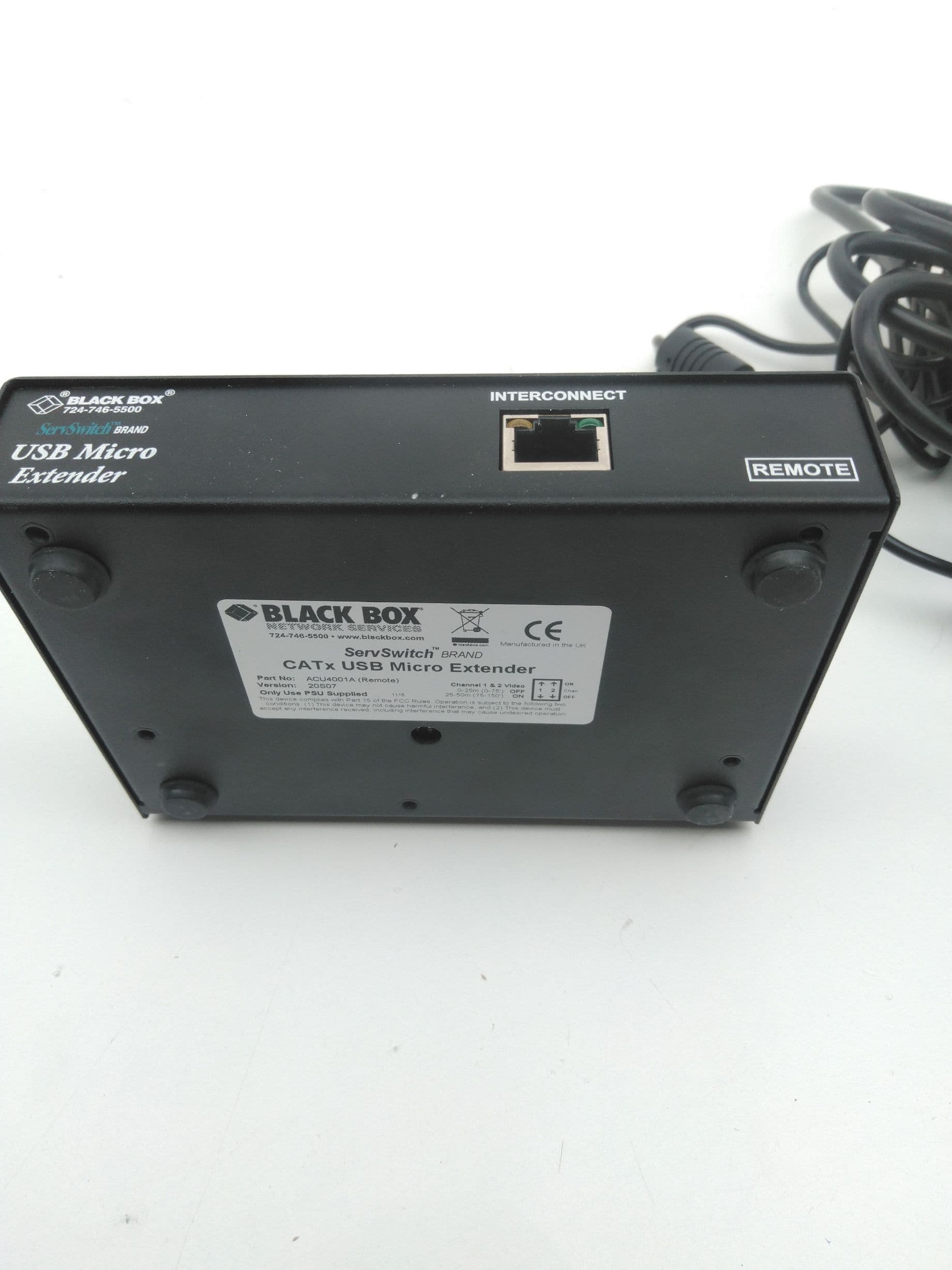 Black Box ACU4001A ServSwitch CATx USB Micro Extender w/ Power Supply