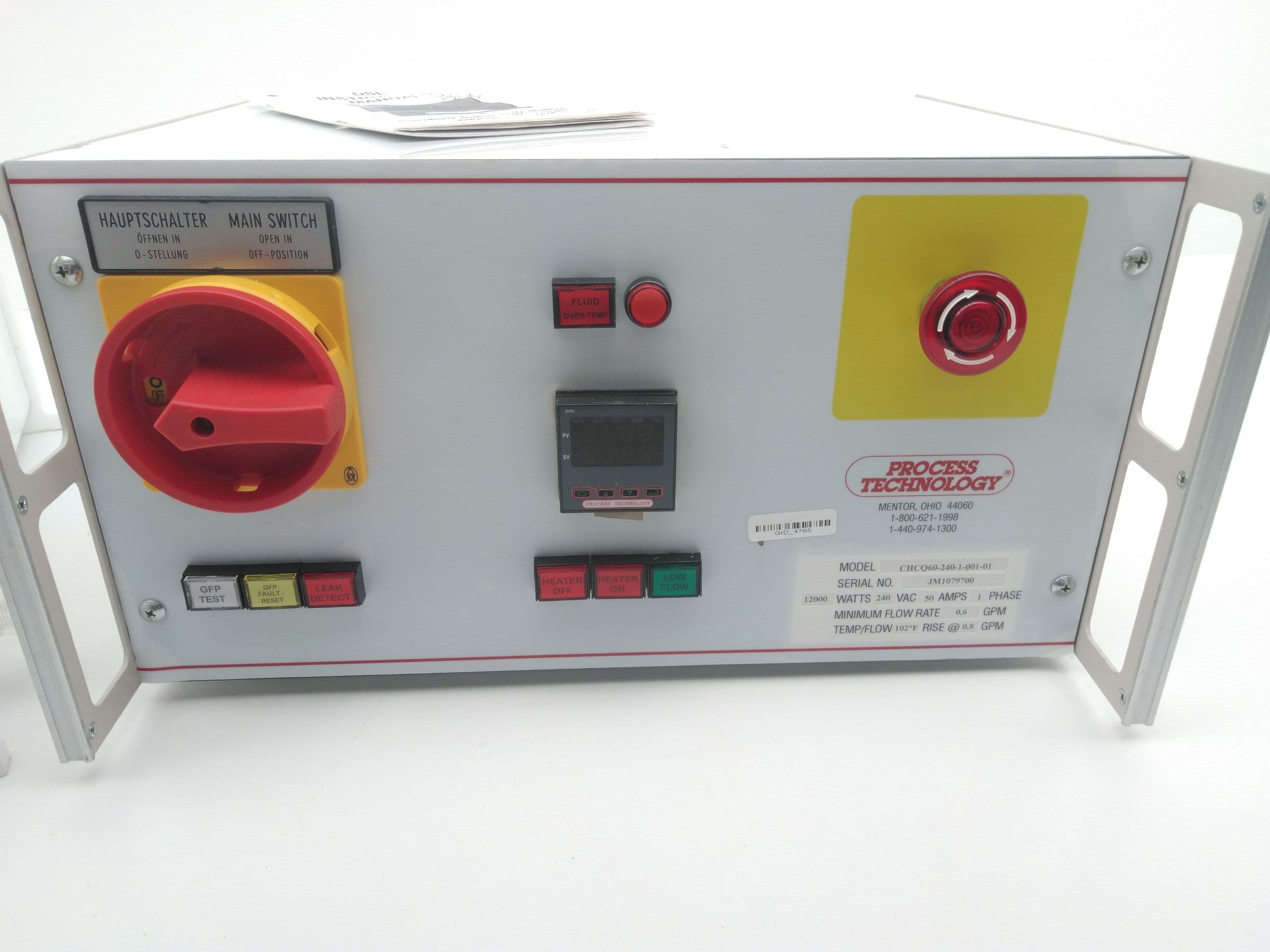 Process Technology HCQ12 Liquid heater, Ultra-Pure Quartz, up to 100L/M, 12kW