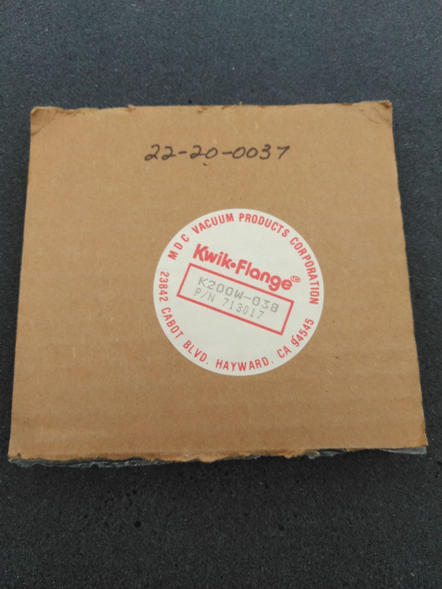 MDC 713017 Kwik-Flange ISO-KF Bored Weld Flange, K200W-038, NW50 x 3/8" Bore