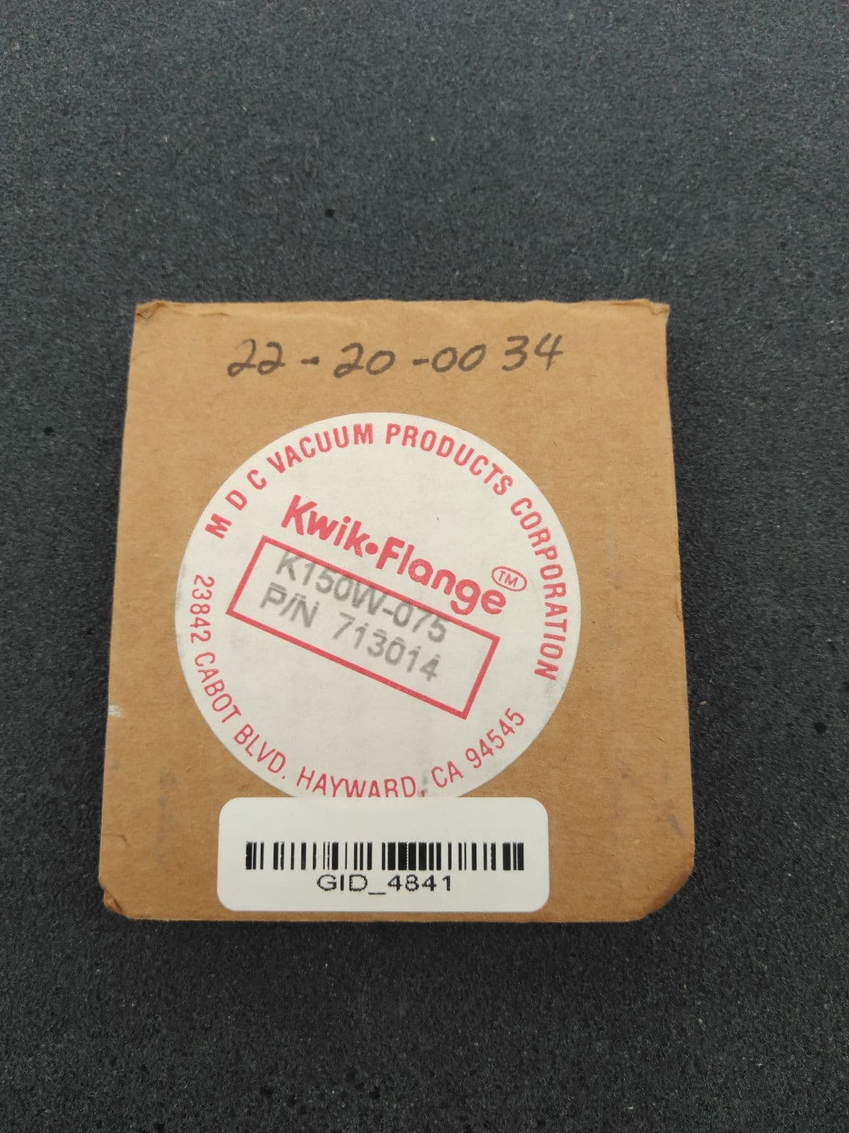 MDC 713014 Kwik-Flange ISO-KF Bored Weld Flange, K150W-075, NW40 x 3/4" Bore