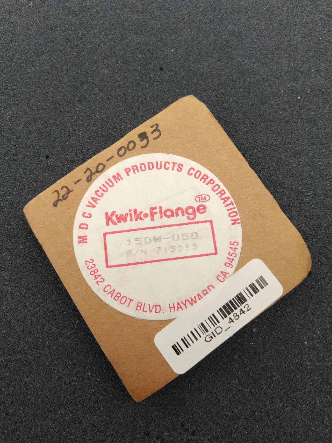 MDC 713013 Kwik-Flange ISO-KF Bored Weld Flange, K150W-050, NW40 x 1/2" Bore