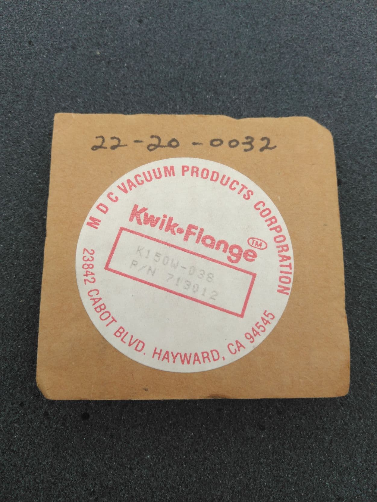 MDC 713012 Kwik-Flange ISO-KF Bored Weld Flange, K150W-038, NW40 x 3/8" Bore