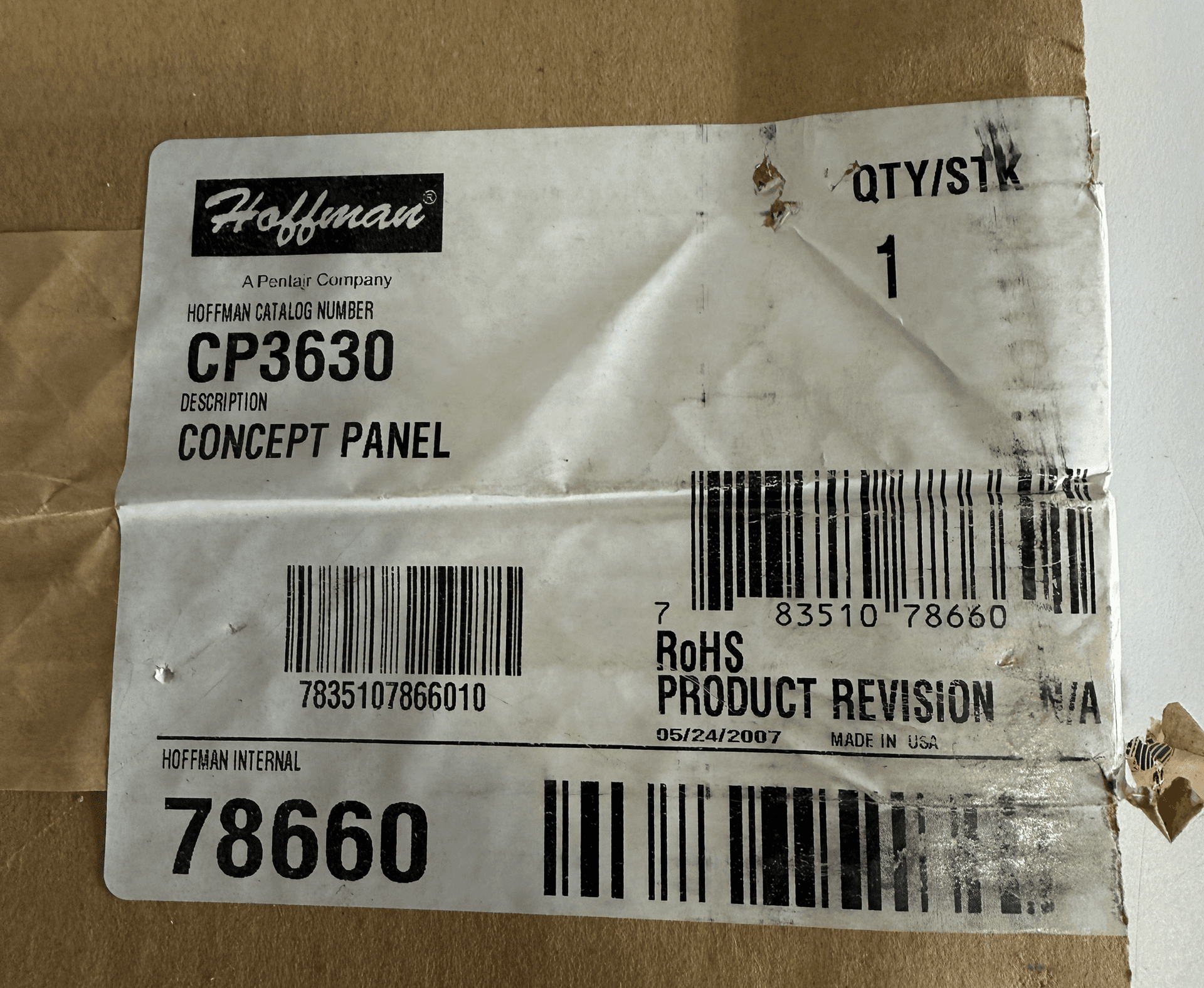 Hoffman CP3630, 78660 Concept Panel