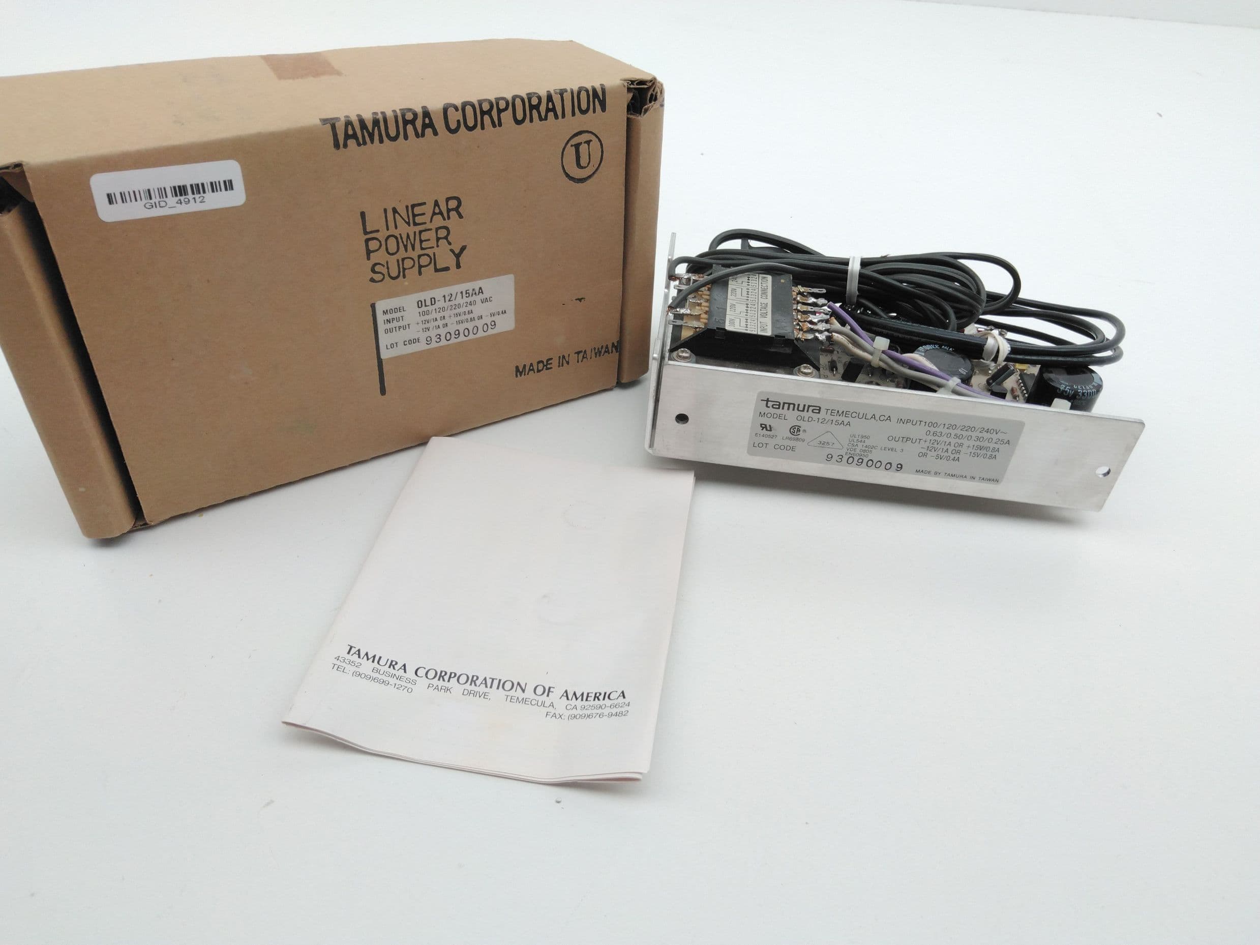 Tamura Corporation OLD-12/15AA Linear Power Supply