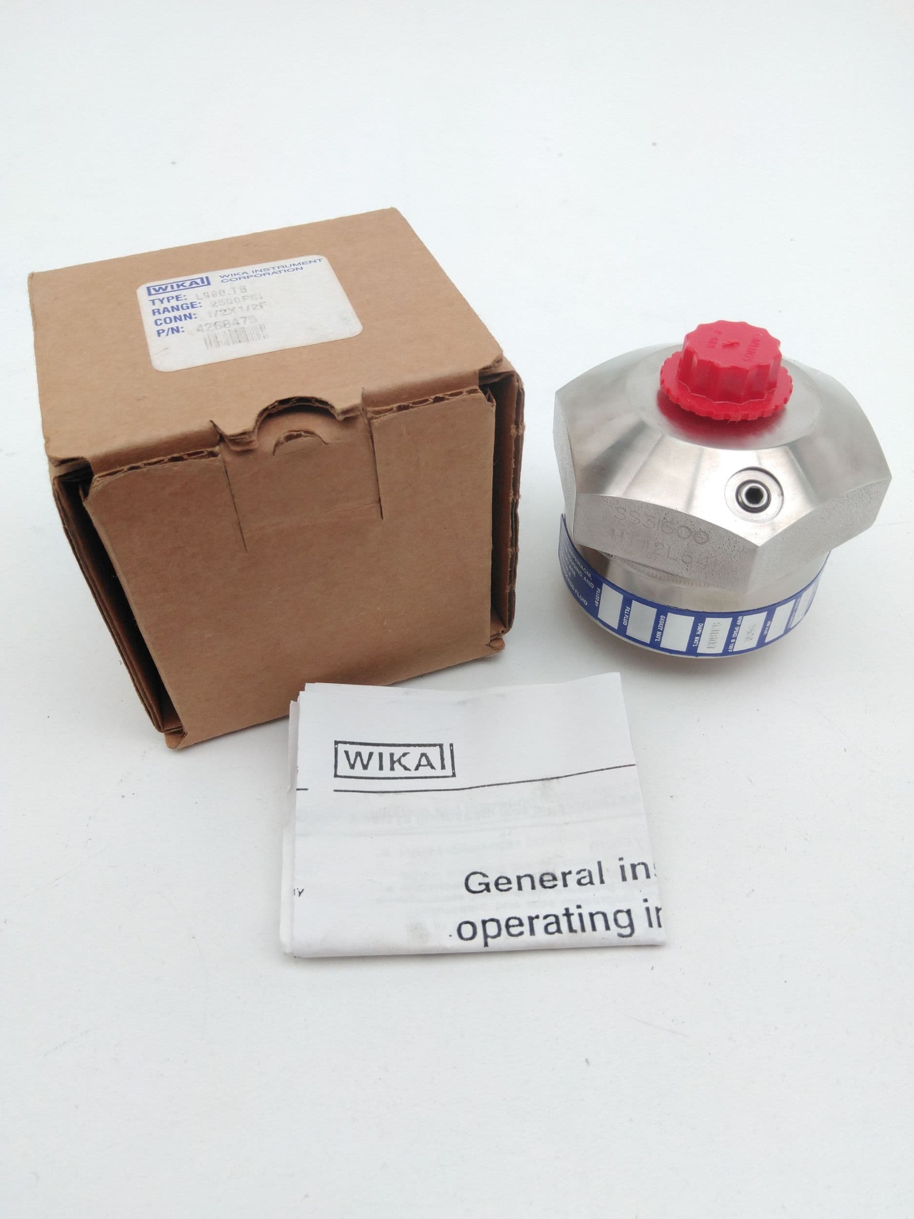 Wika L990.TB 990.10 Mini Diaphragm Seal 2500PSI 1/2" x 1/2" Female PN: 4268475