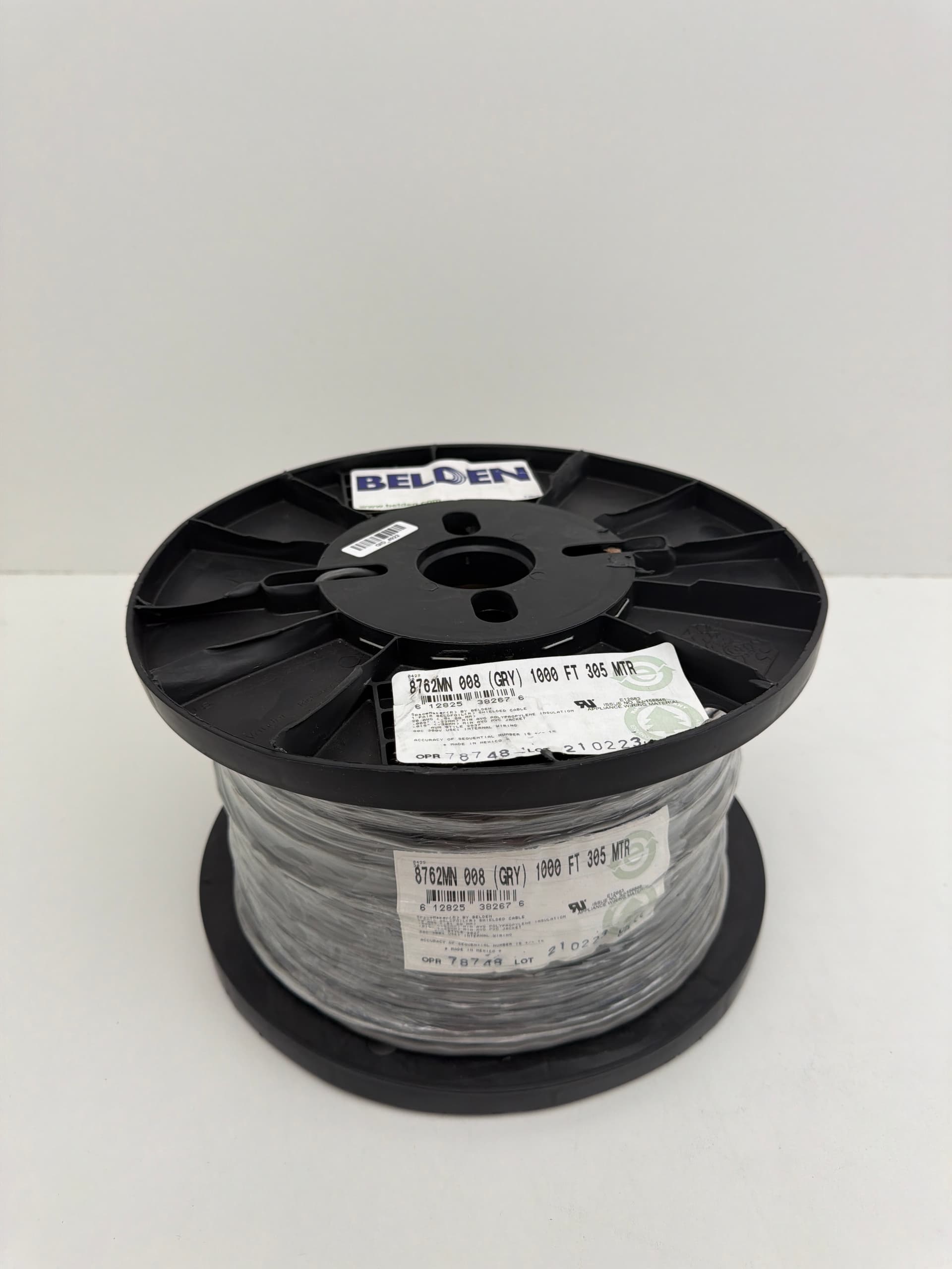 Belden 8762MN 008100 SpaceMaker 2-Conductor 20 AWG Shielded Cable, Gray 1000FT