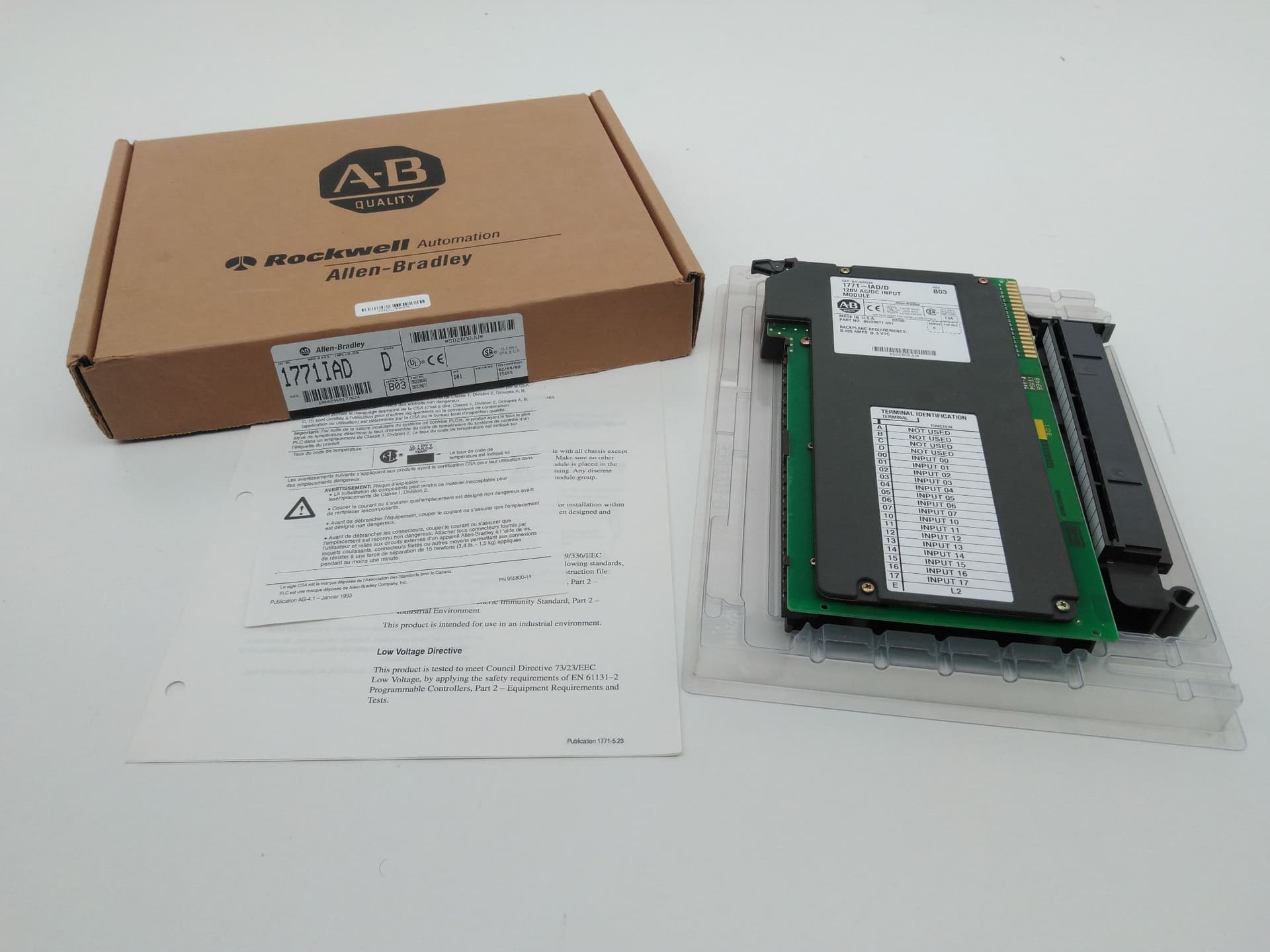 Allen-Bradley 1771-IAD/D Digital Input Module 120VAC/DC, 16 Input, Series D