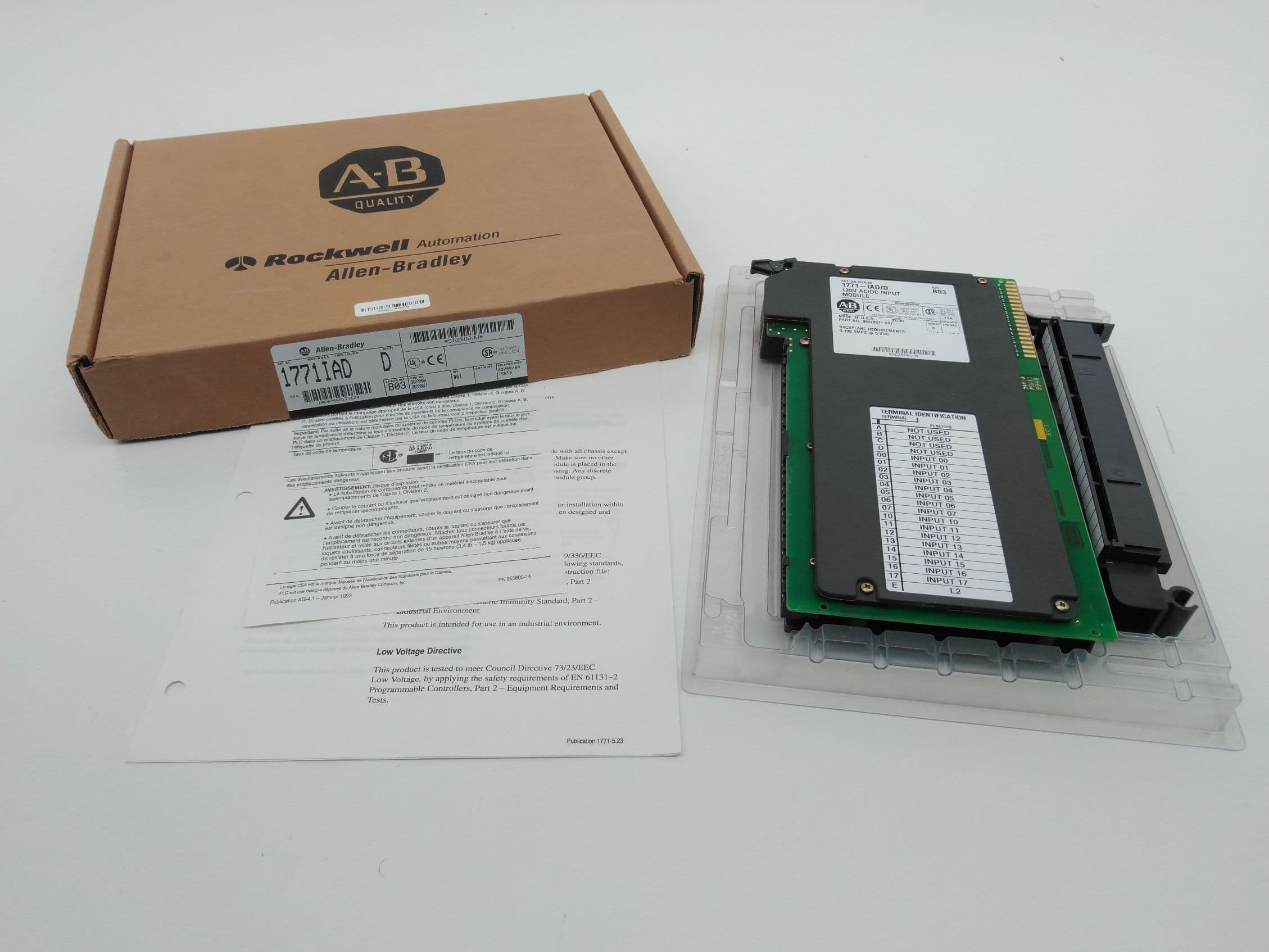 Allen-Bradley 1771-IAD/D Digital Input Module 120VAC/DC, 16 Input, Series D