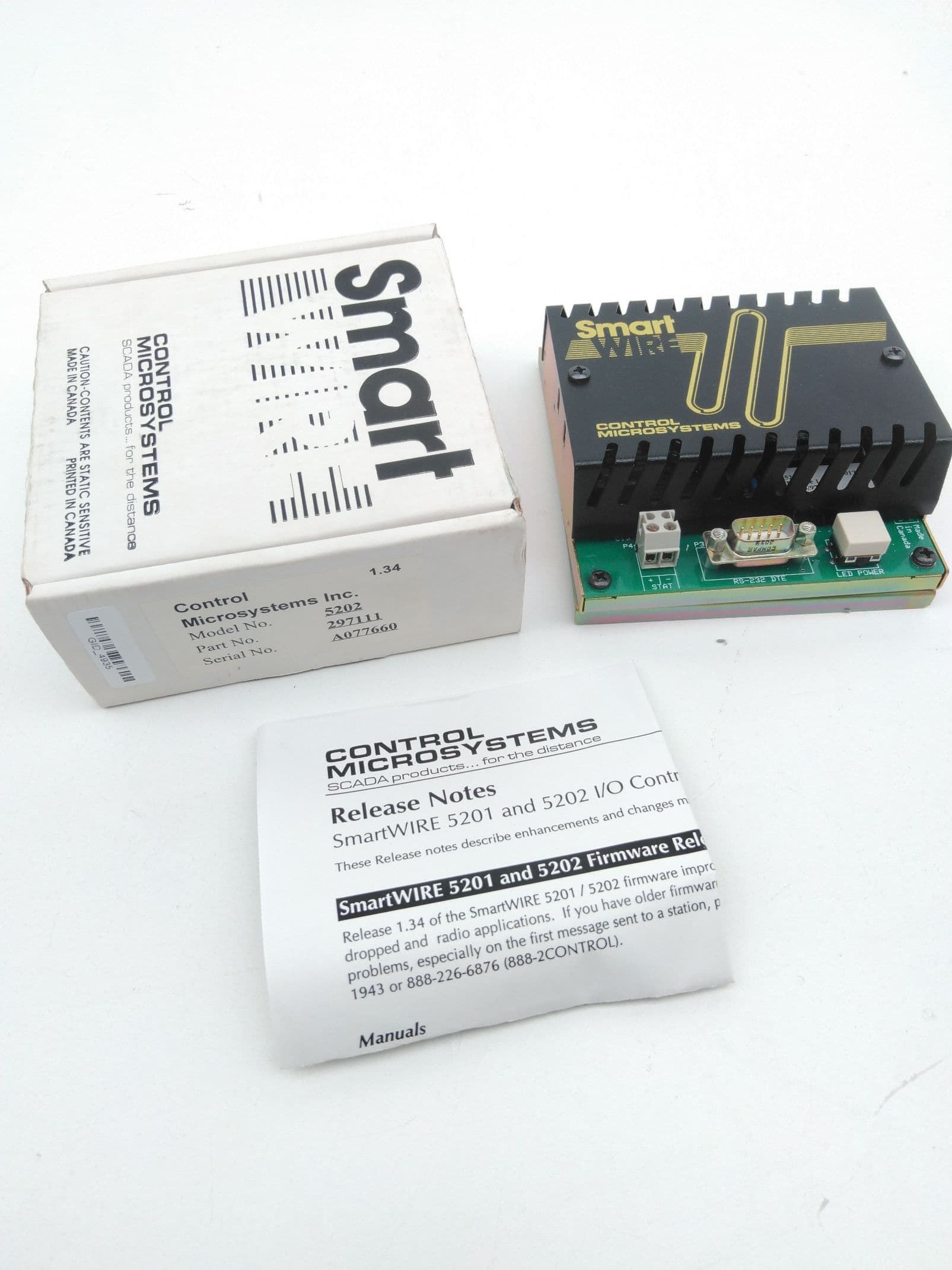 Control MicroSystems 5202 Smart Wire RS-232 Communication Controller P/N 297111