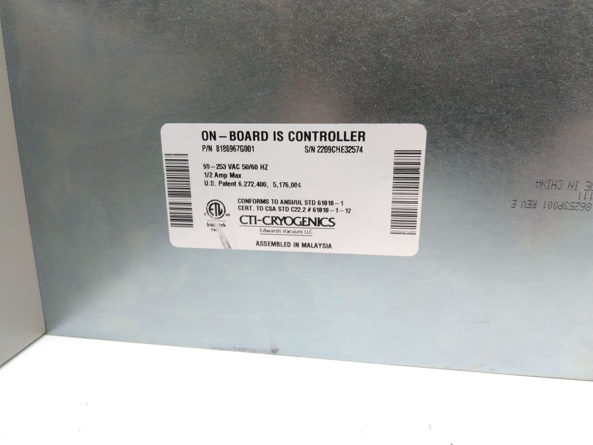 Edwards CTI Cryogenics On-Board IS Controller 8186967G001
