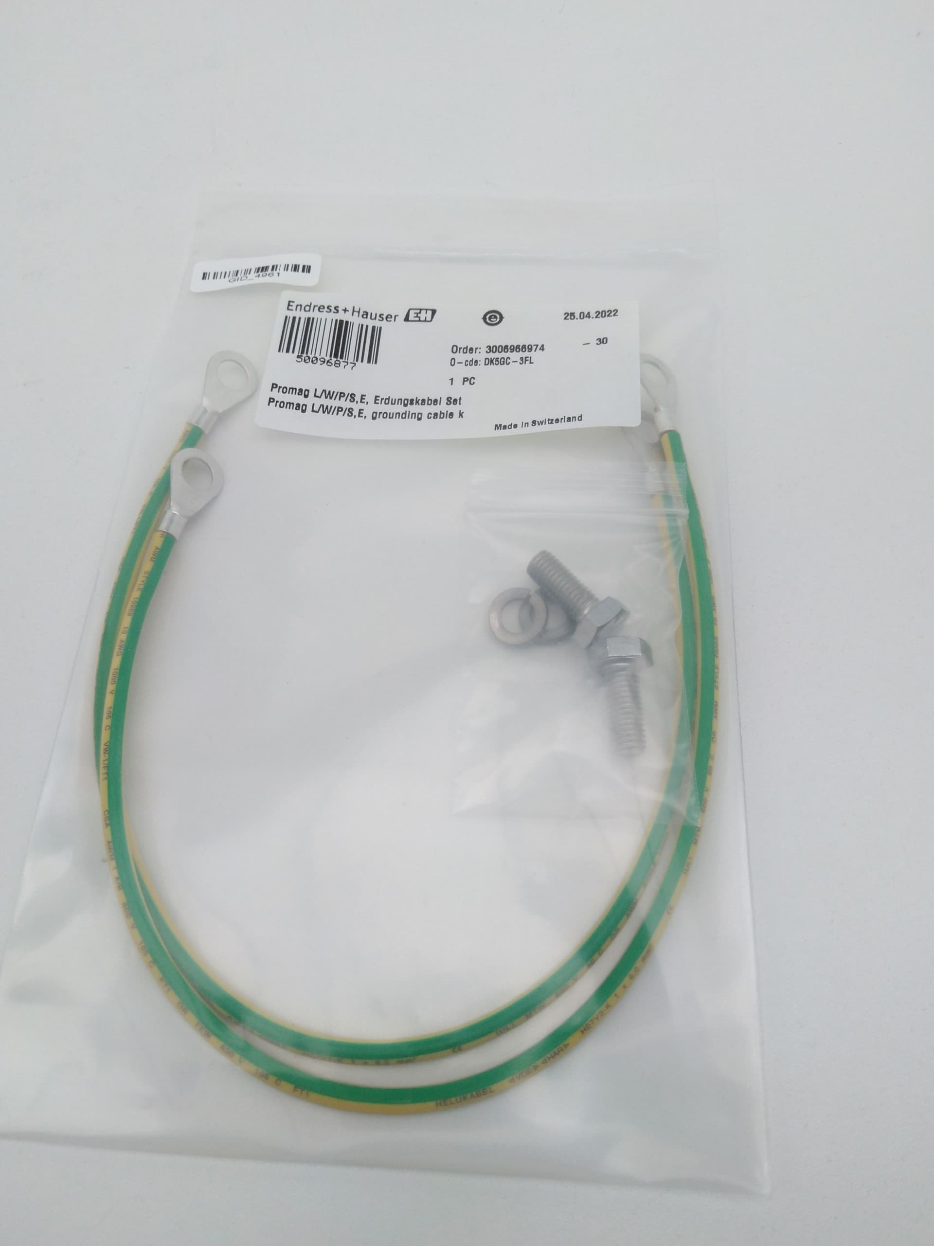 Endress+Hauser DK5GC-3FL 50096877 Grounding Cable Kit Promag L/W/P/S/E