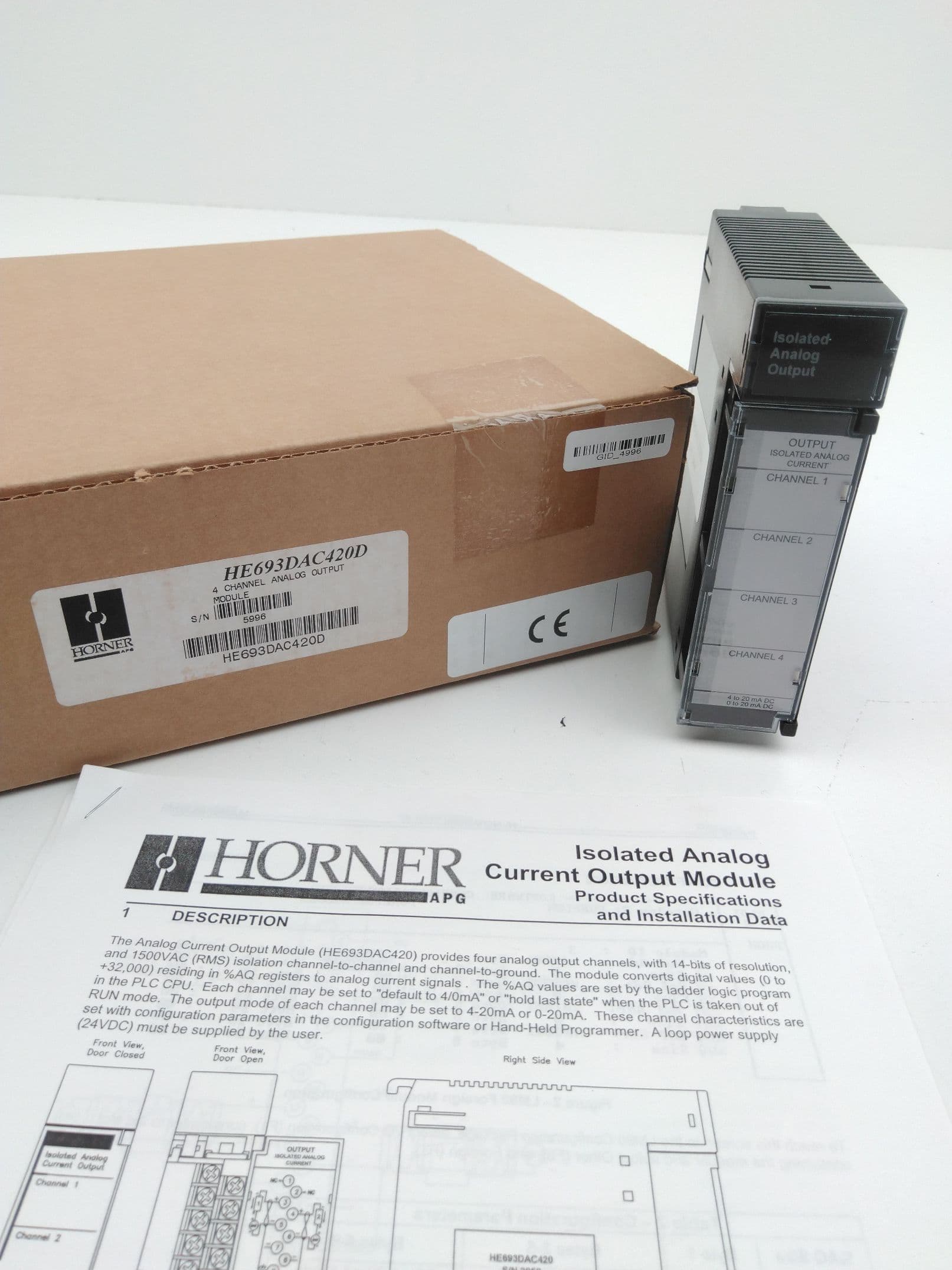 Horner HE693DAC420D Analog Output Module, 4 Channel