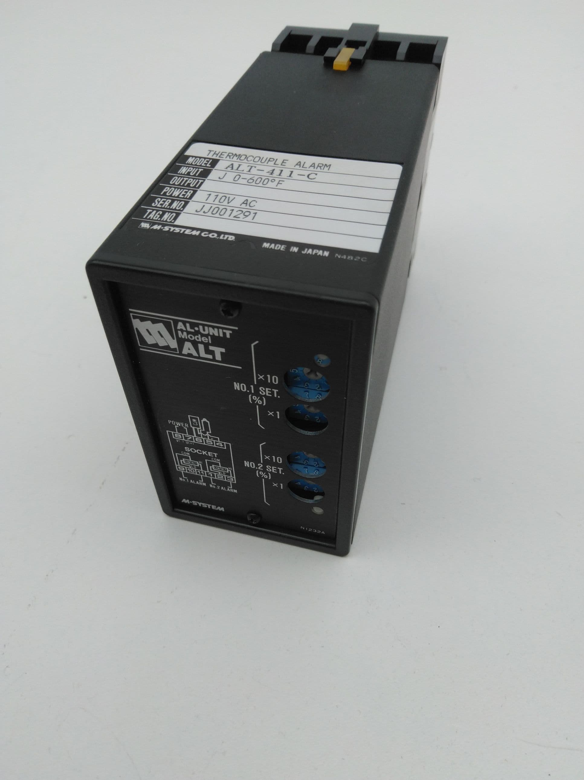 M System ALT-411-C AL-Unit Thermocouple Alarm Input: J 0-600F, Power: 110VAC