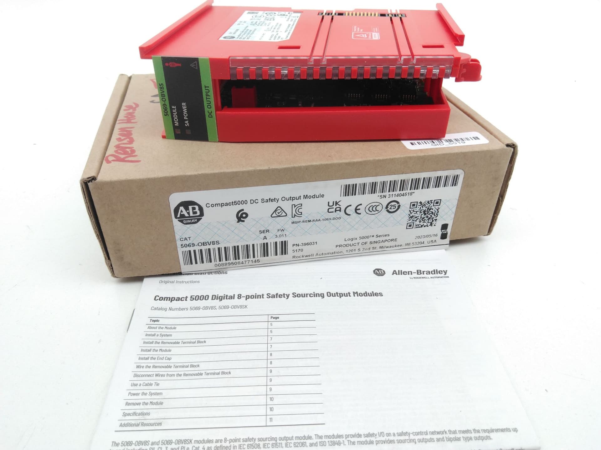 Allen-Bradley 5069-OBV8S Compact 5000 Safety Output Module 8 Channel 24VDC SerA