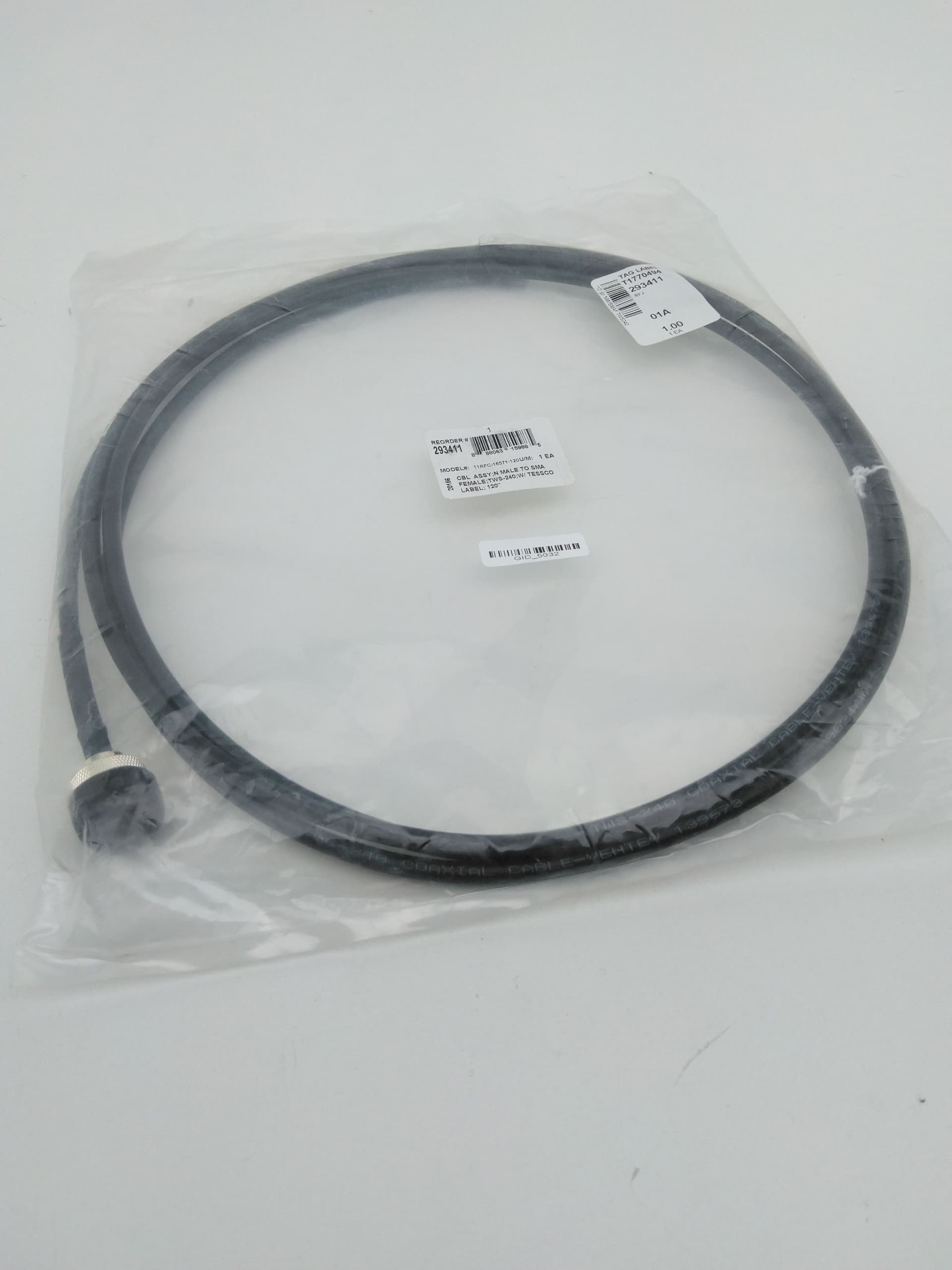 Ventev T1RFC-16571-120 N Male to SMA Female TWS-240 Cable Assembly 10'