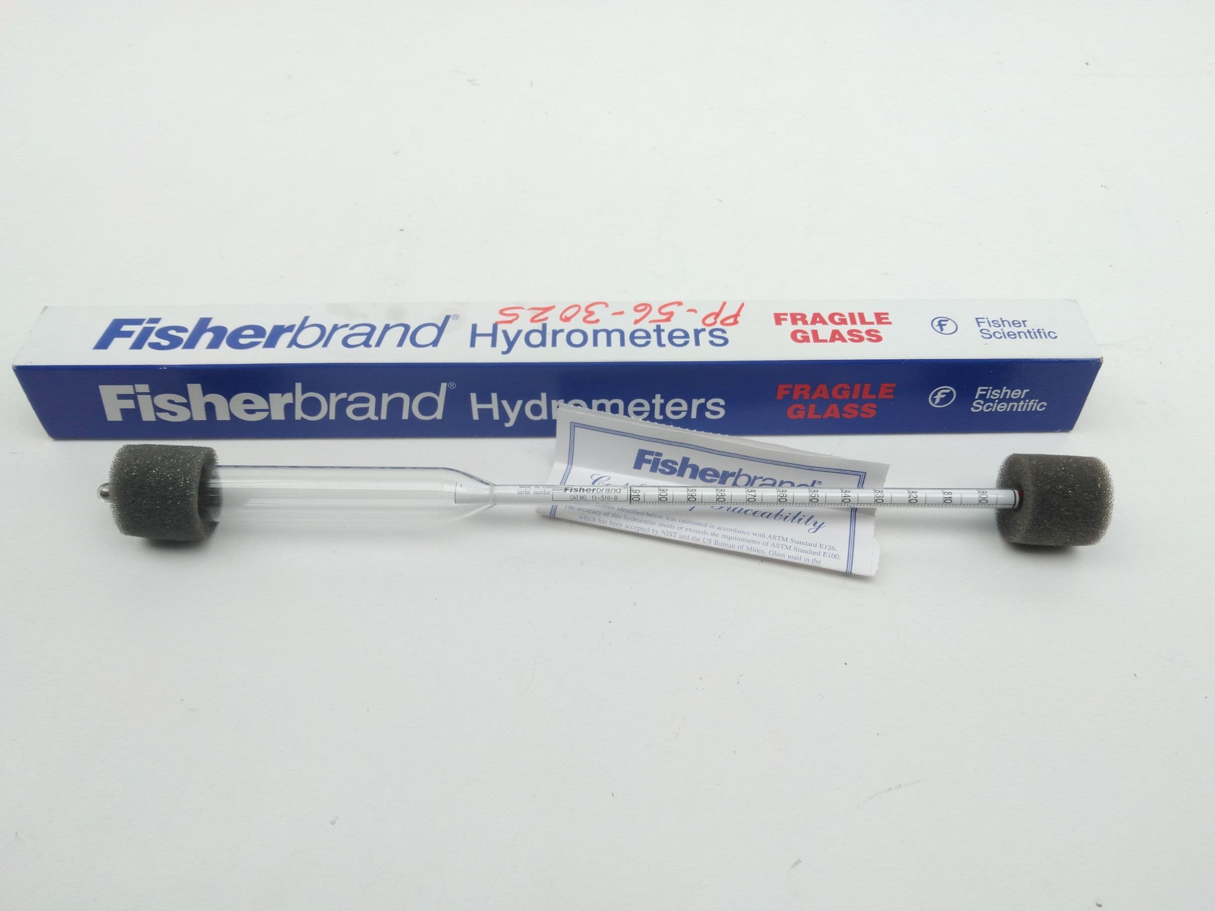 Fisher Scientific Fisherbrand 11-510B Specific Gravity Hydrometers, 0.8-0.91