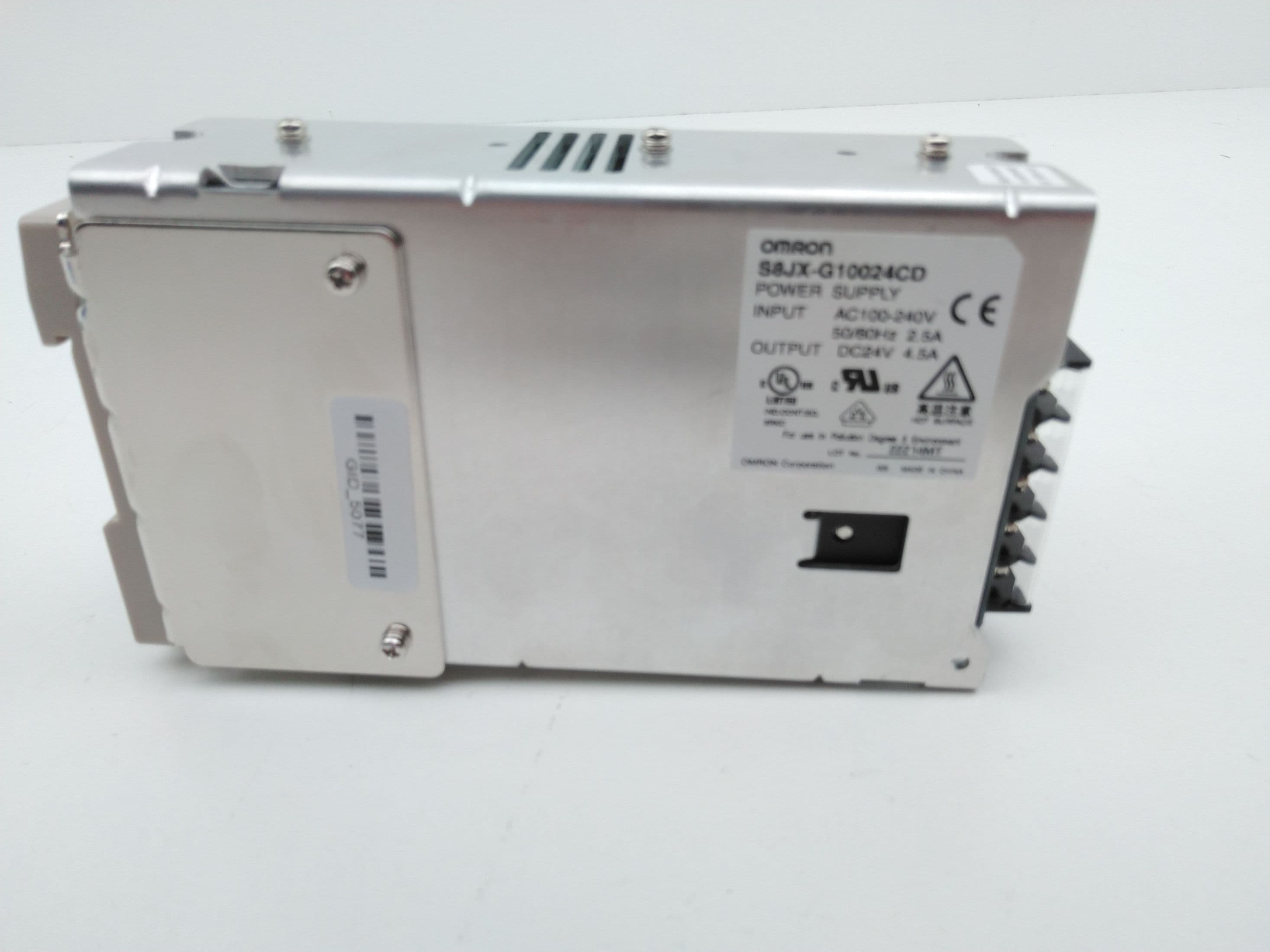 Omron S8JX-G10024CD Power Supply Input: 100-240VAC 2.5A, Output: 24VDC 4.5A
