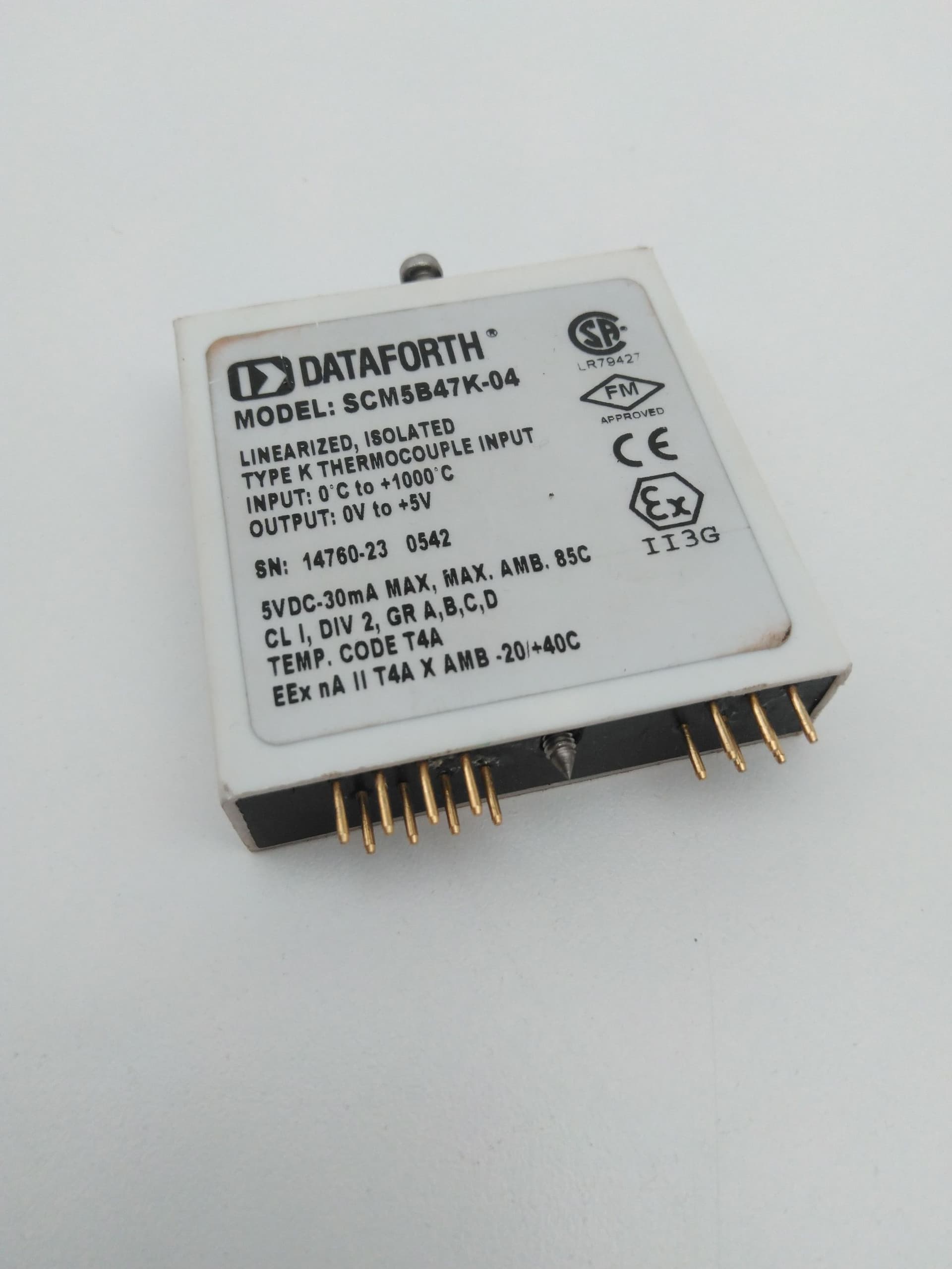 DATAFORTH SCM5B47K-04 Linearized Isolated Type K Thermocouple Input Module