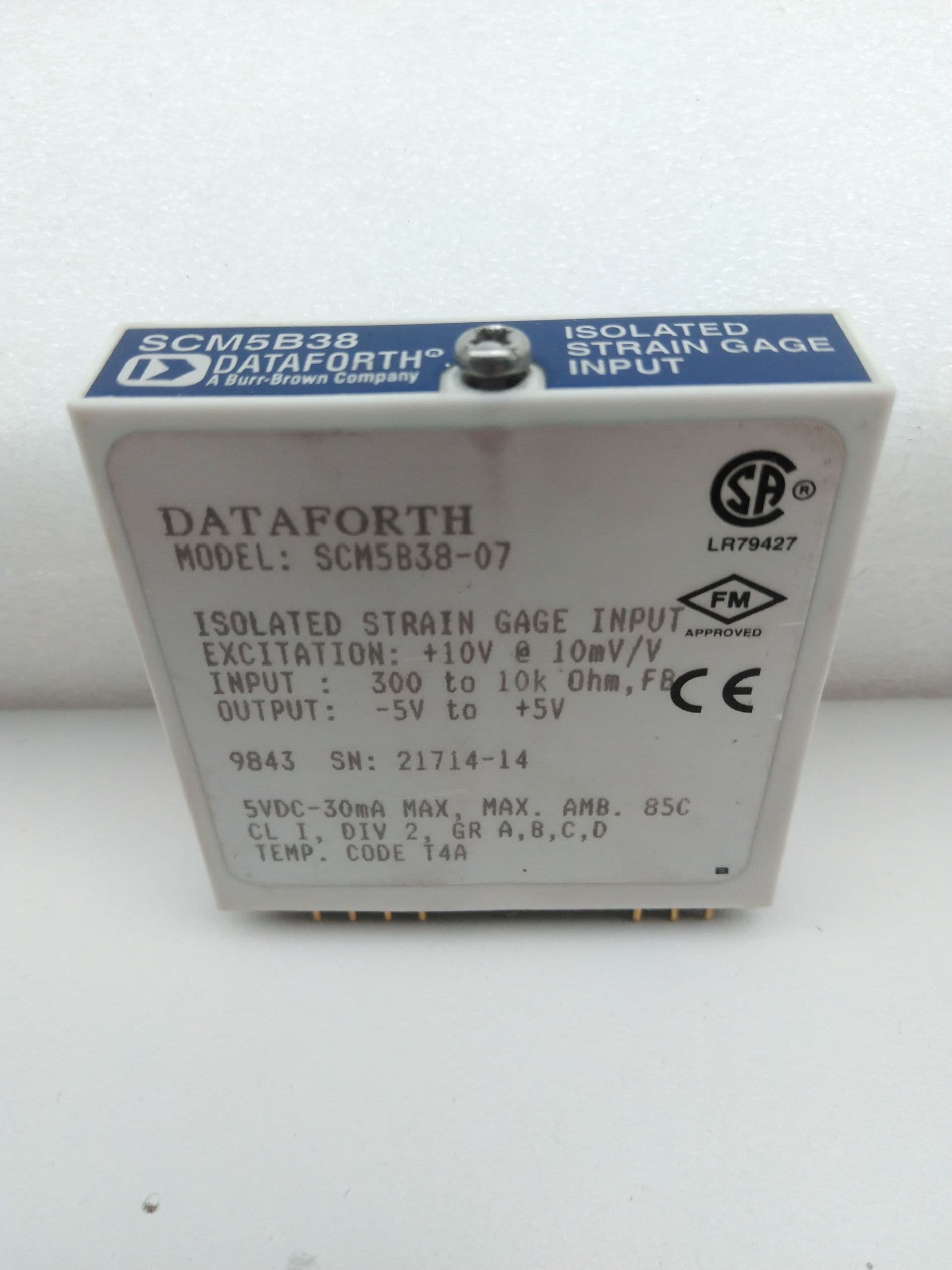 DATAFORTH SCM5B38-07 Isolated Strain Gage Input Module
