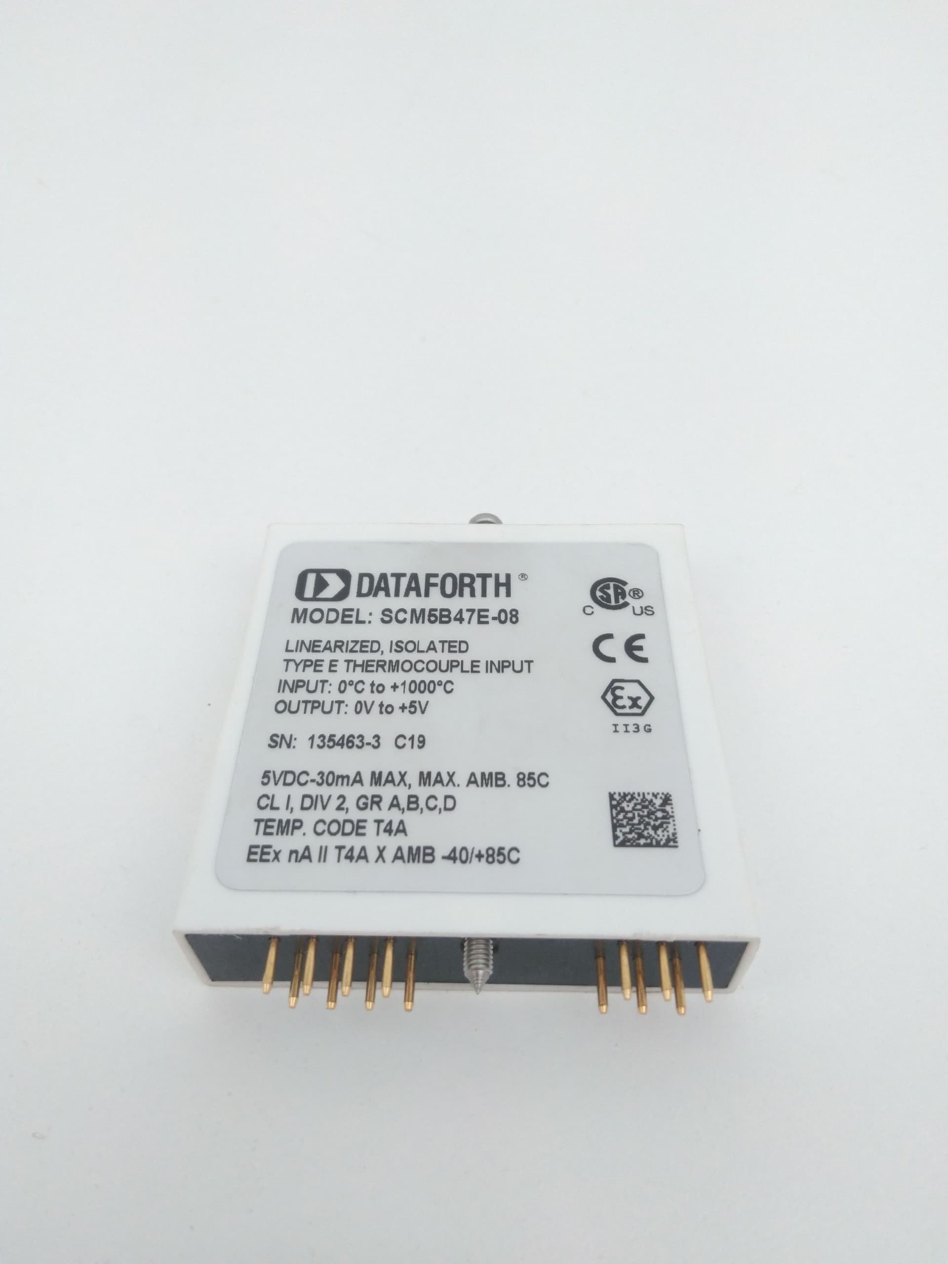 DATAFORTH SCM5B47E-08 Linearized Isolated Type K Thermocouple Input Module
