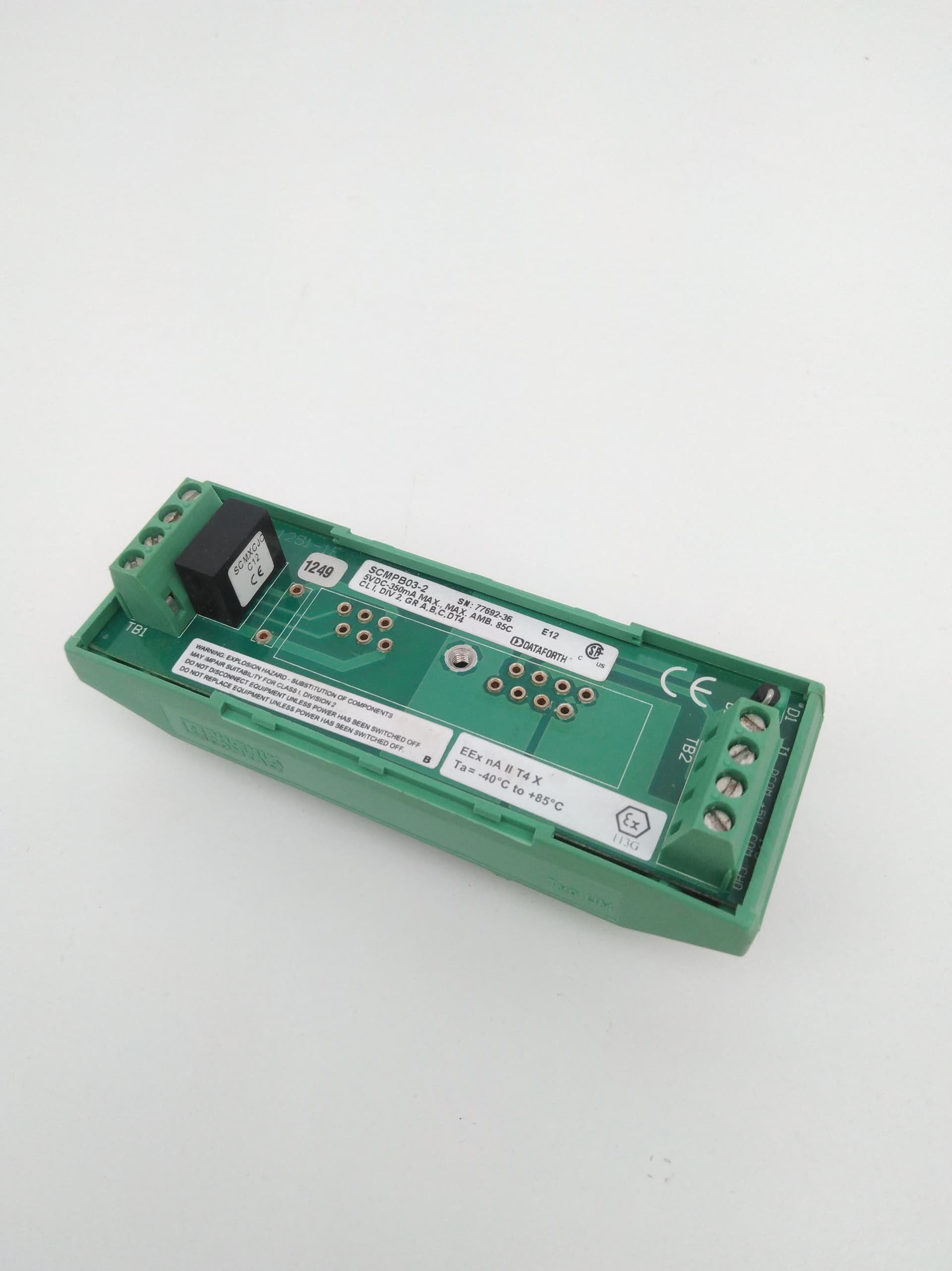 DATAFORTH SCMPB03-2 Single Channel Back Panel, DIN Rail Mount