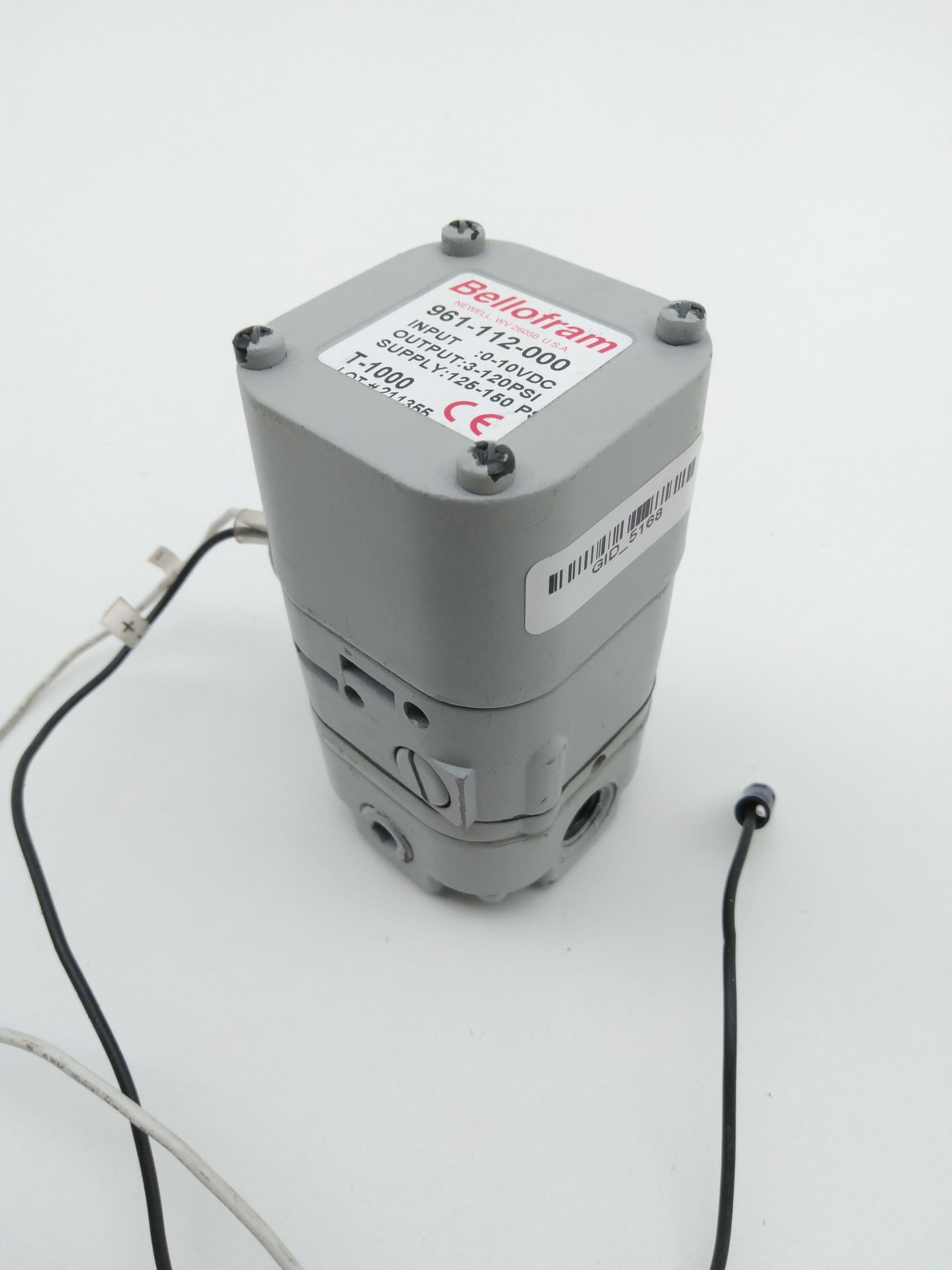 Bellofram 961-112-000 Pressure Transducer Input: 0-10VDC, Output: 3-120PSI