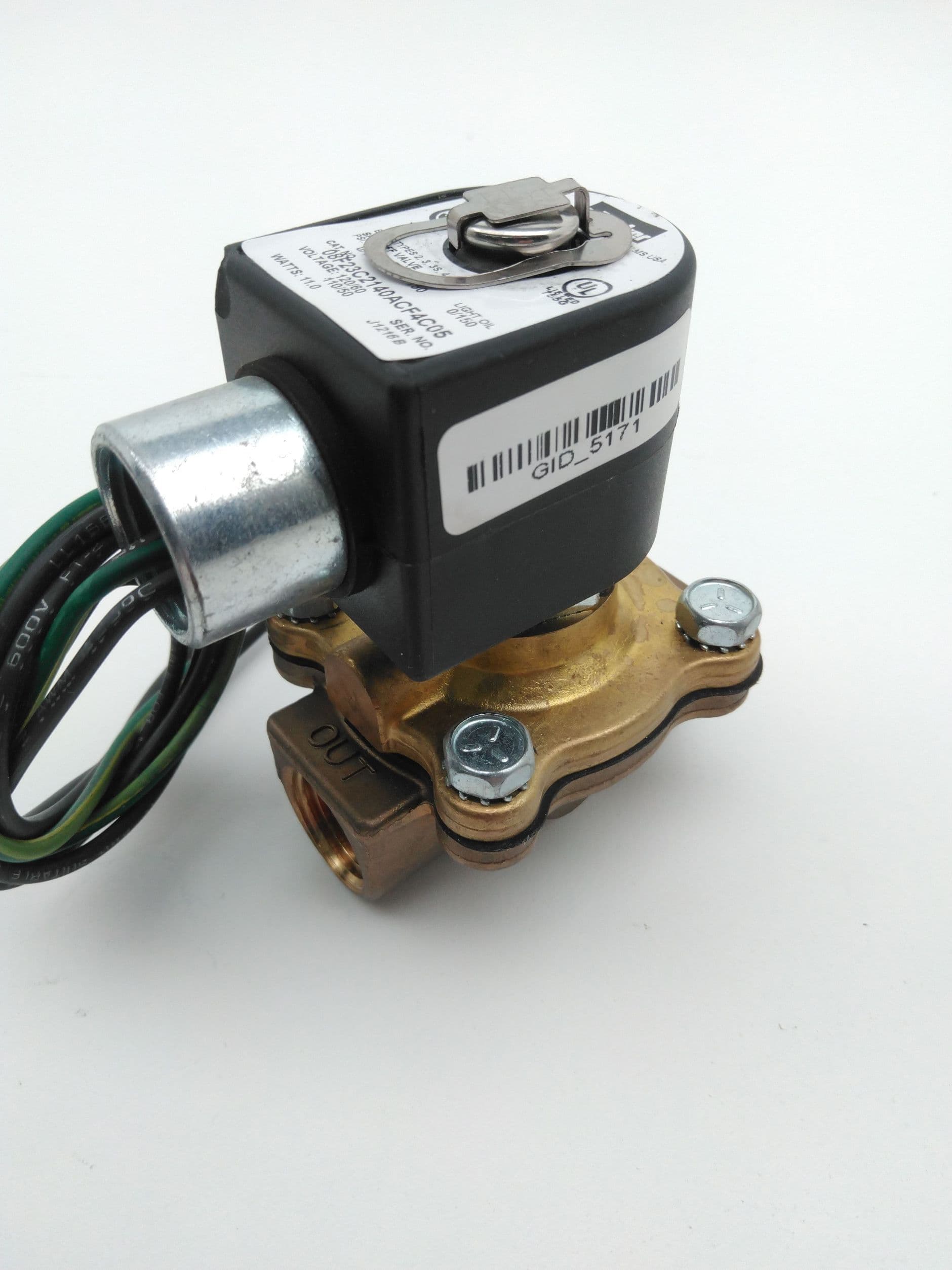 Parker 08F23C2140ACF4C05 General Purpose Solenoid Valve 2-Way, NC, 1/2NPT, 120V